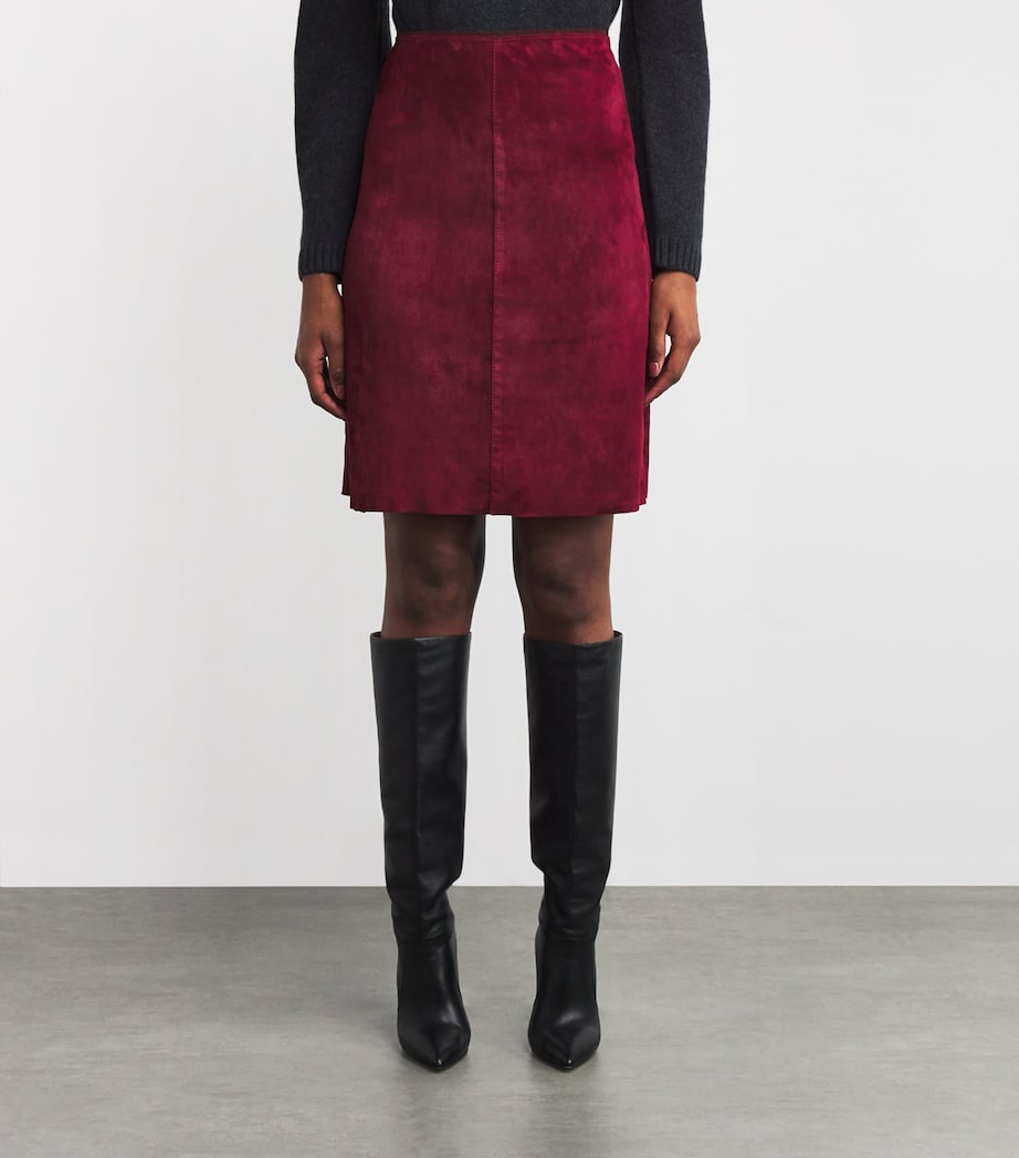 Suede Stretch Nicole Mini Skirt RUBY Image 3