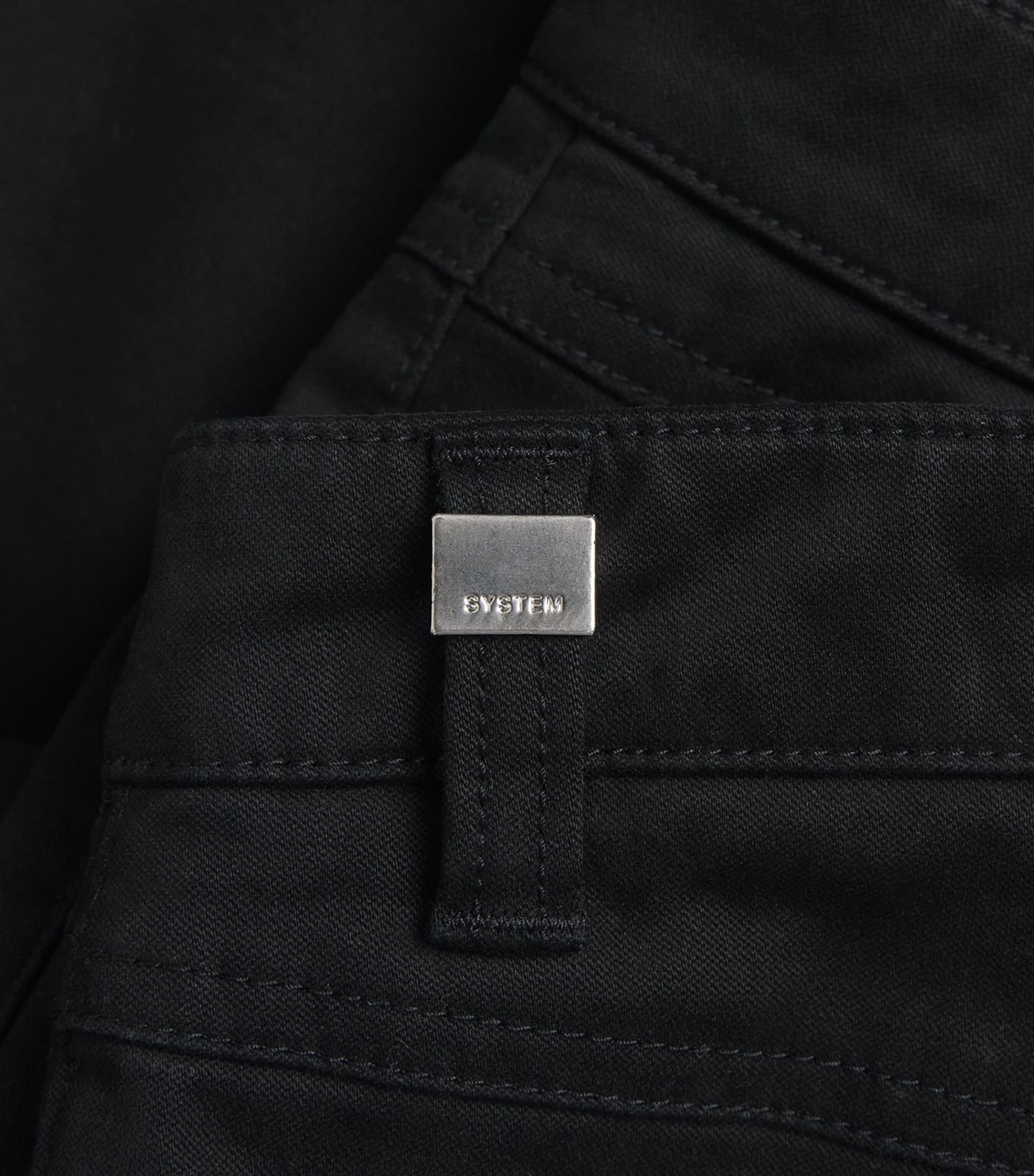 System Mens Cotton-Blend Side-Pleated Trousers Black Image 6