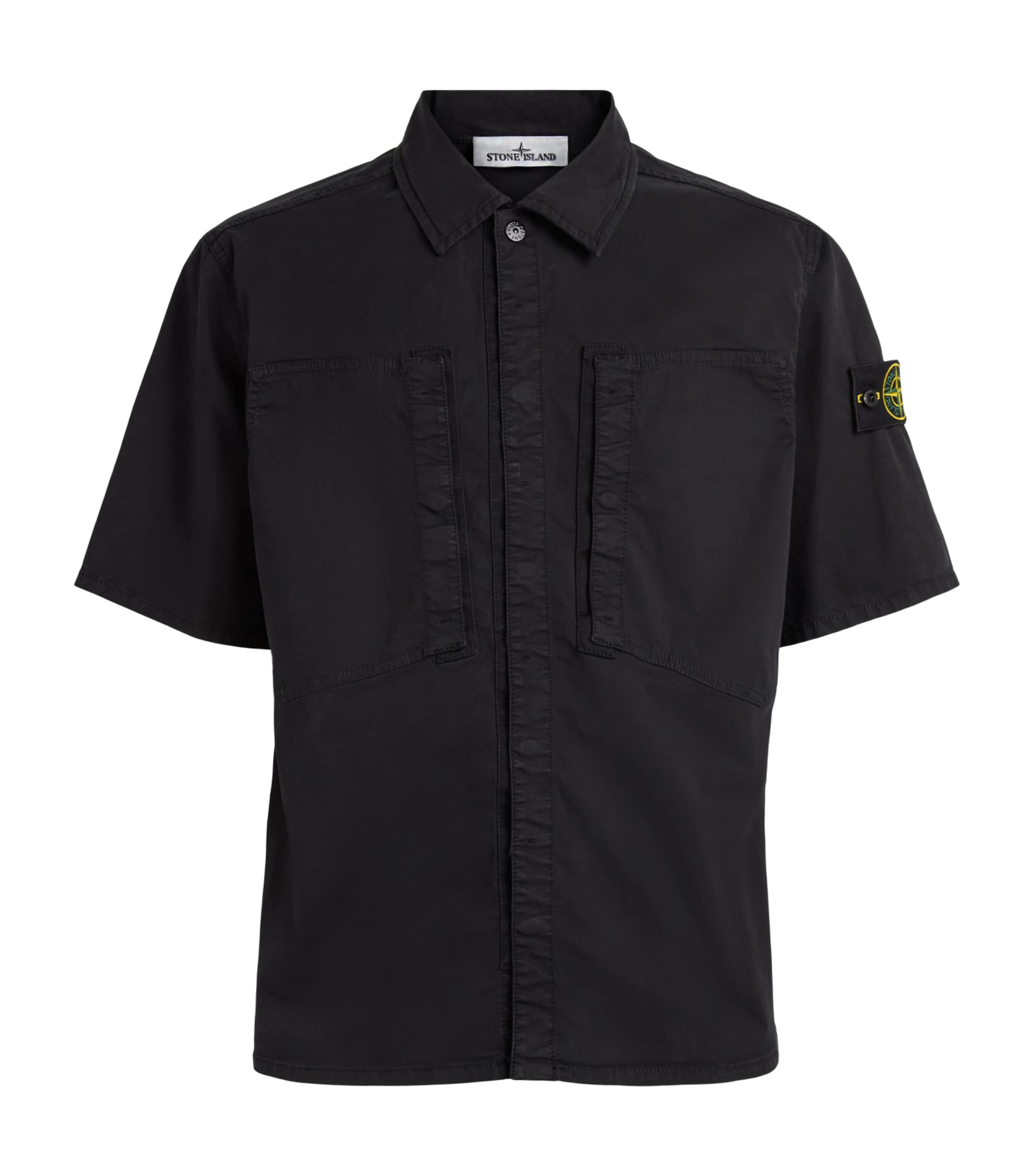 Stone Island Mens Stretch-Cotton Short-Sleeve Shirt Image 1