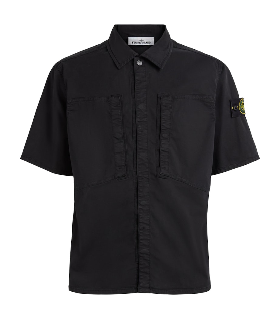 Stone Island Mens Stretch-Cotton Short-Sleeve Shirt Image 1