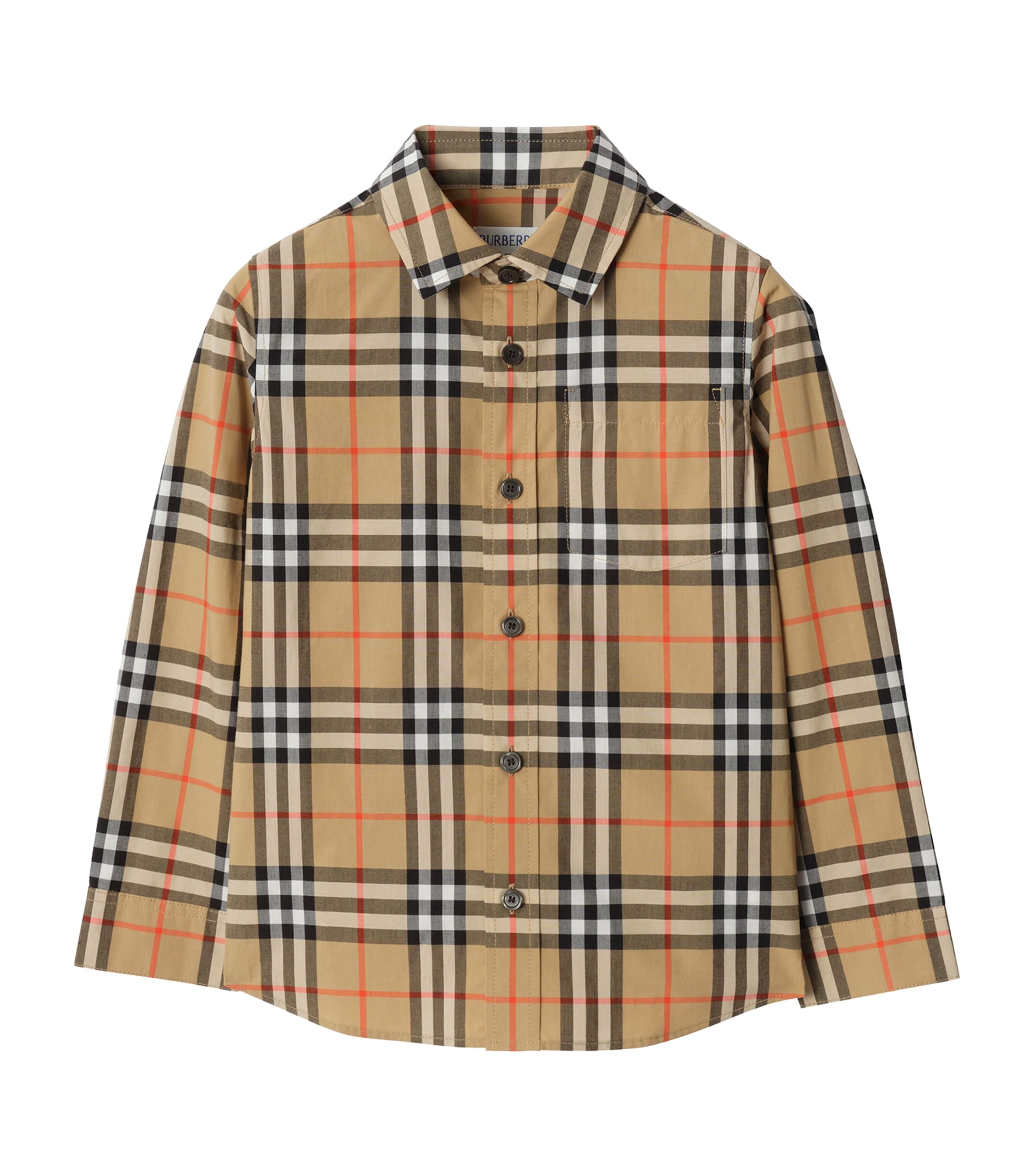 Cotton Check Shirt (3-12 Years) SAND IP CHECK Image 1