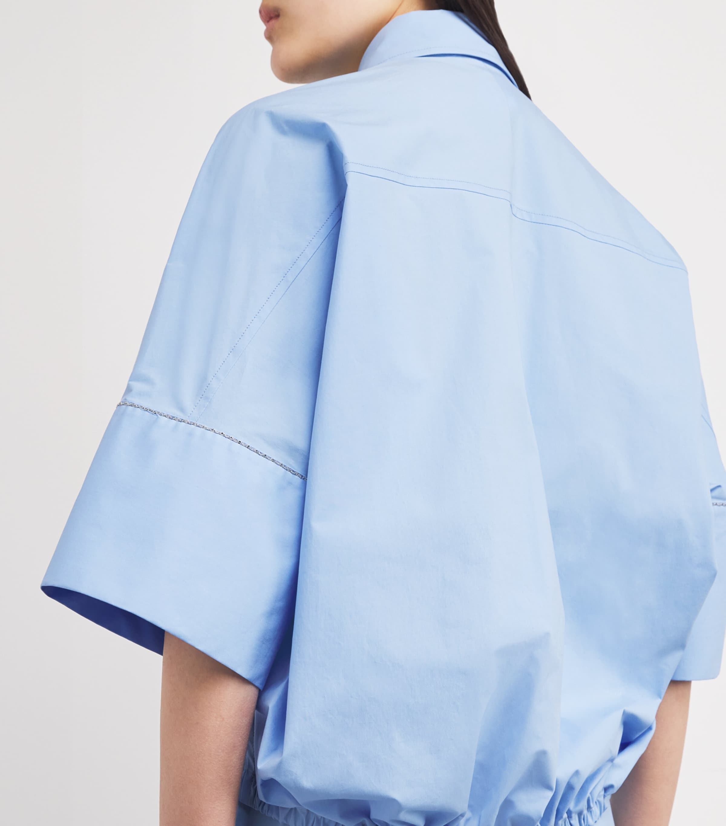 Cotton Cropped Shirt 5151 CELESTE Image 6