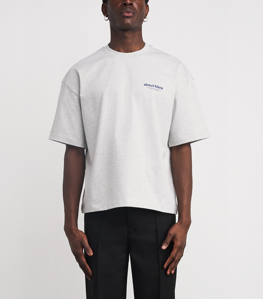 Cotton Back Emblem T-Shirt GREY MARL/NAVY Image 3