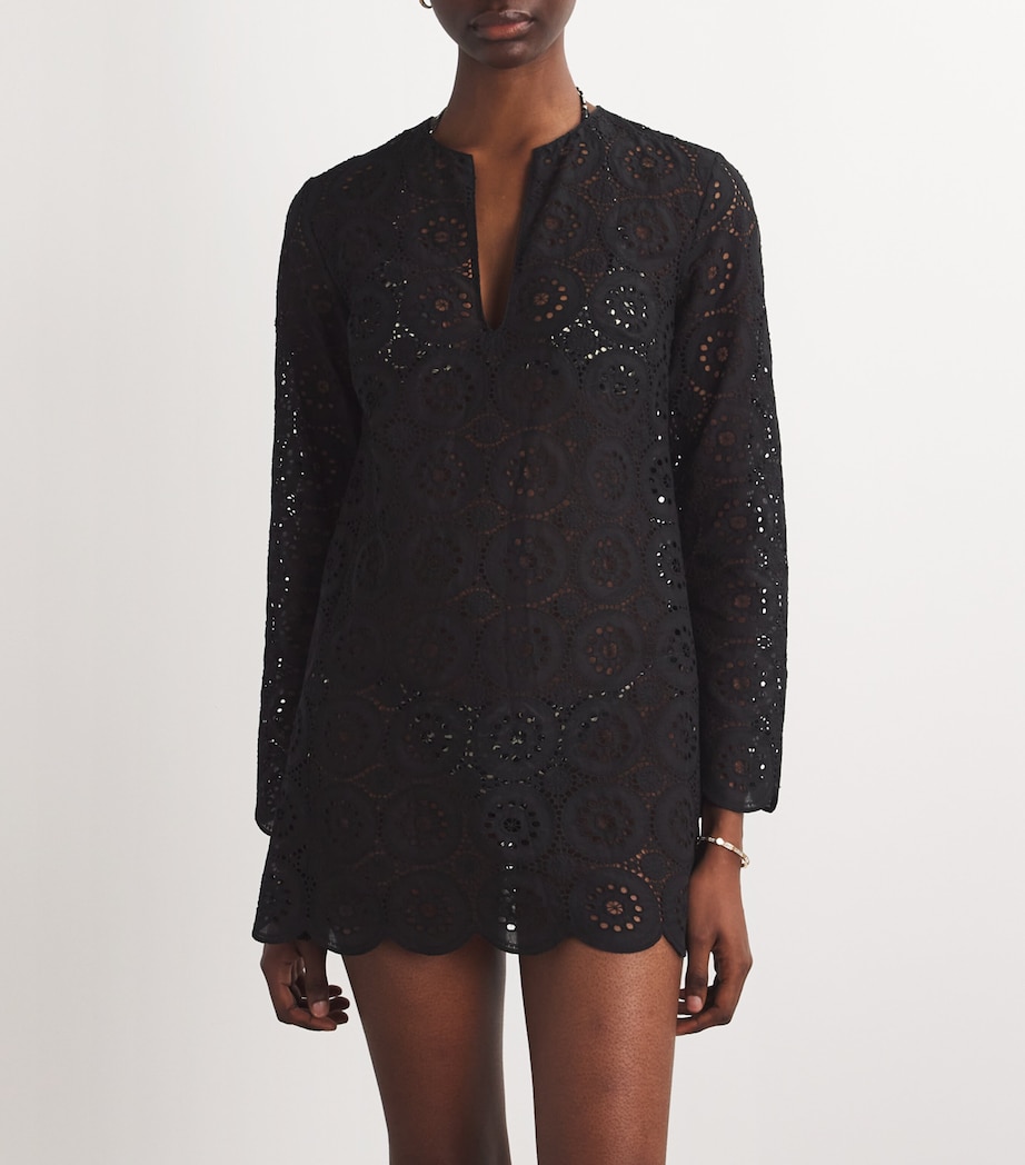 Matteau Womens Broderie Anglaise Tunic Mini Dress Black Blk Image 6