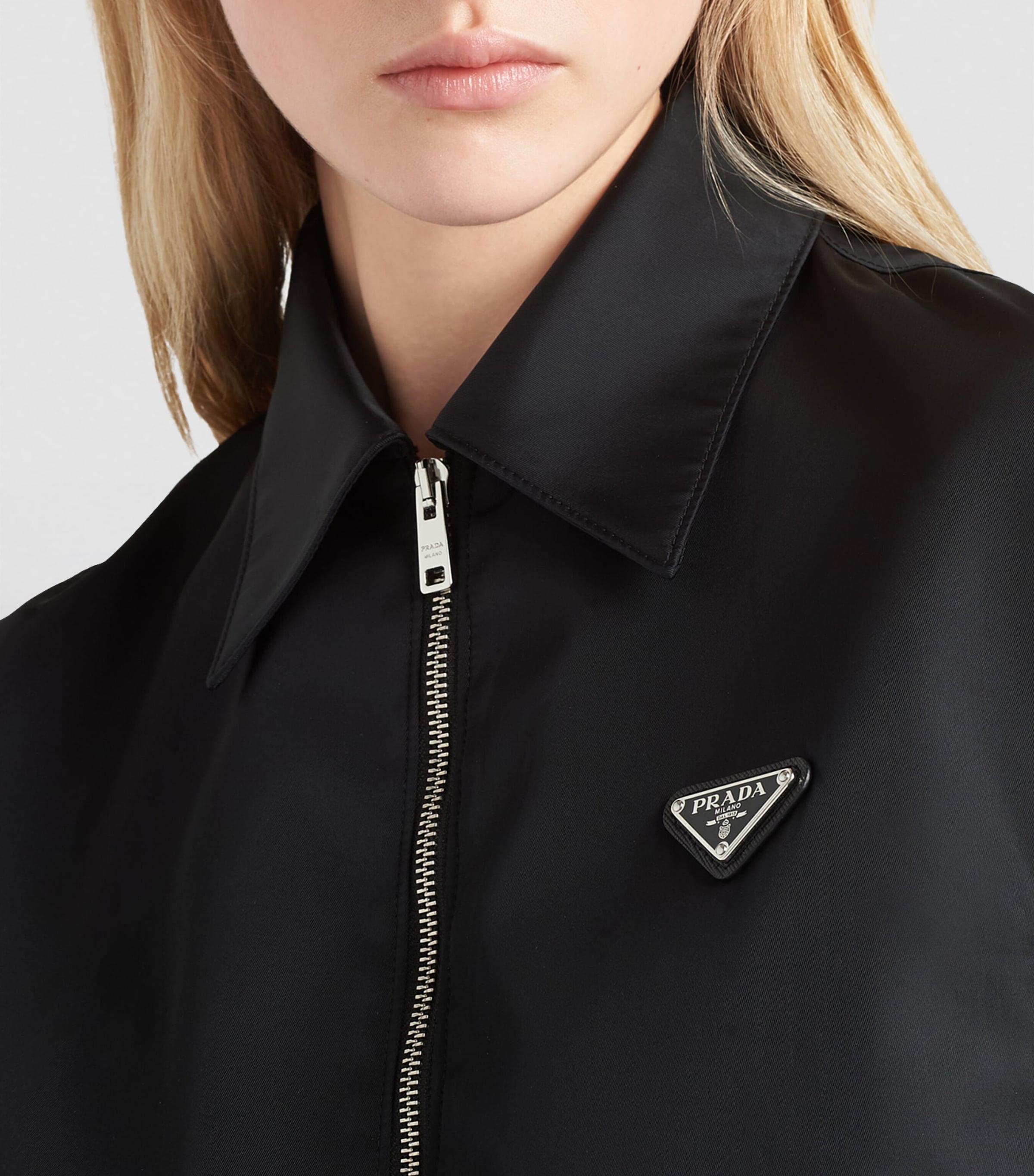 Crop Collared Re-Nylon Jacket F0002 Image 5