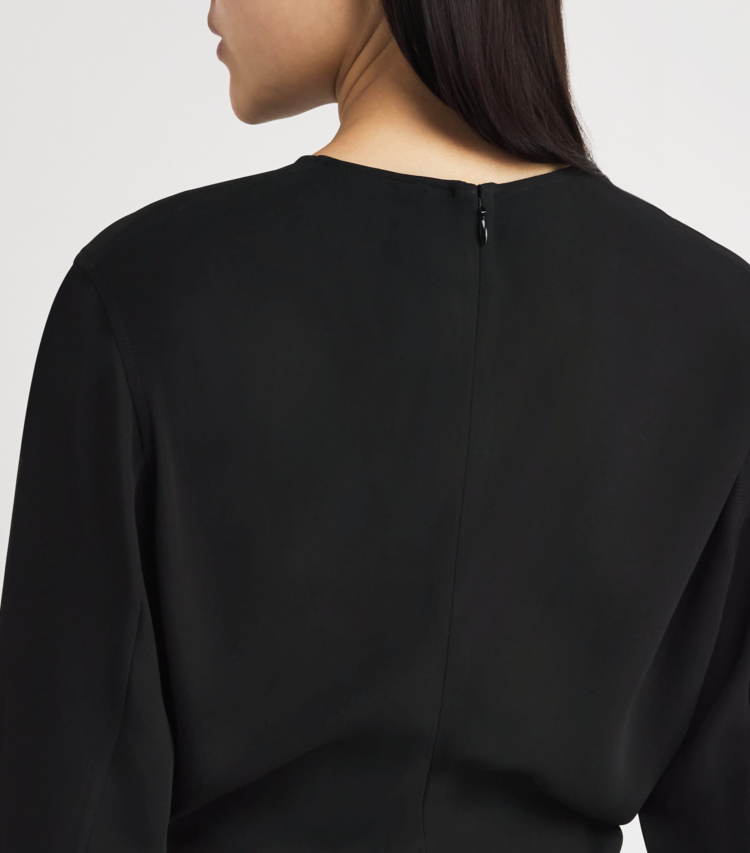 Slouch-Waist Maxi Dress 001 BLACK Image 6