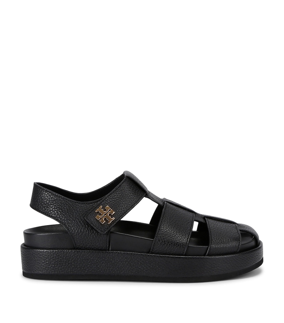 Leather Kira Fisherman Sandals BLACK Image 1