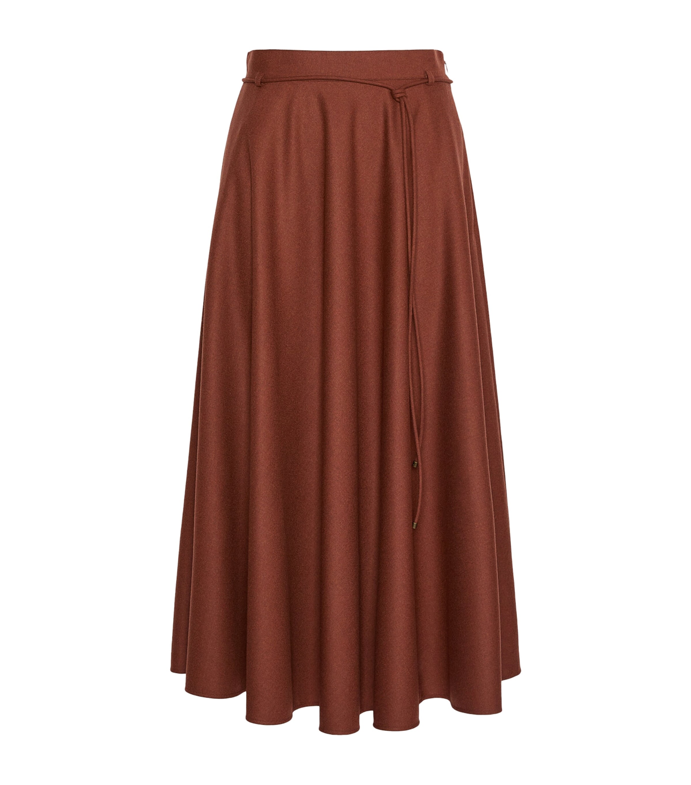 Max Mara Womens Stretch-Cashmere Foule Midi Skirt Brick Red Image 1