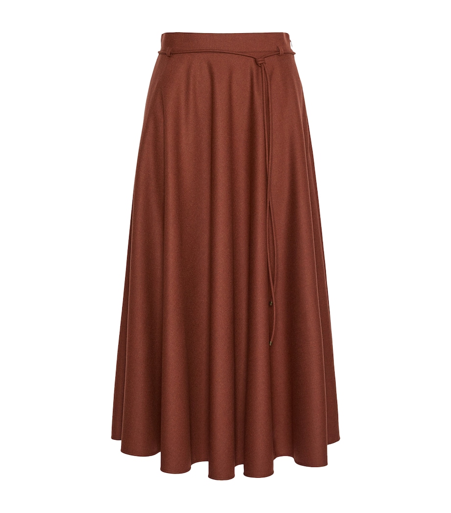Max Mara Womens Stretch-Cashmere Foule Midi Skirt Brick Red Image 1
