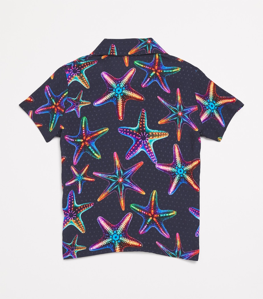 Cotton Starfish Print Shirt (2-14 Years) 390 BLEU MARINE Image 2