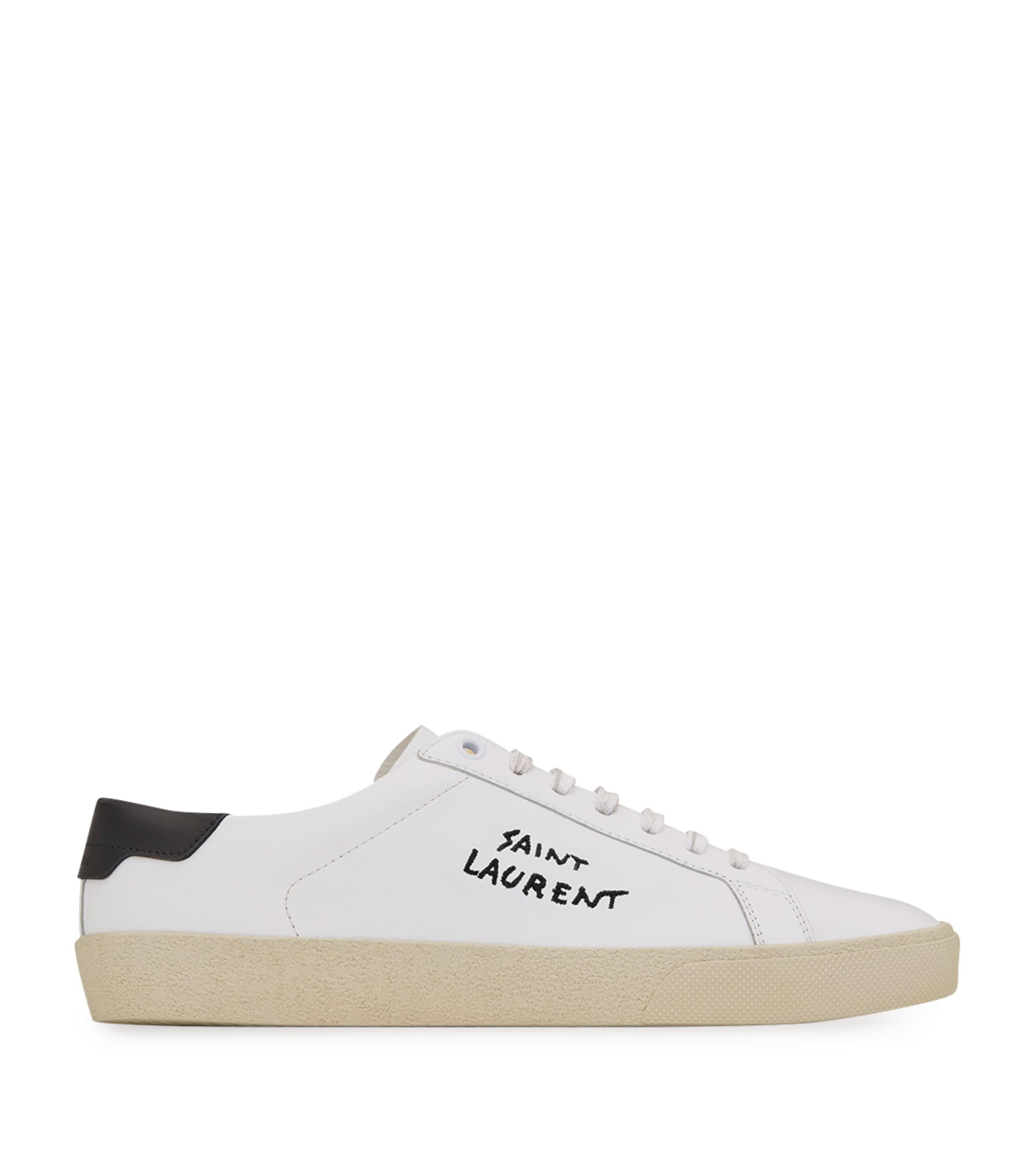 Saint Laurent Leather Court Classic Low-top Sneakers In White