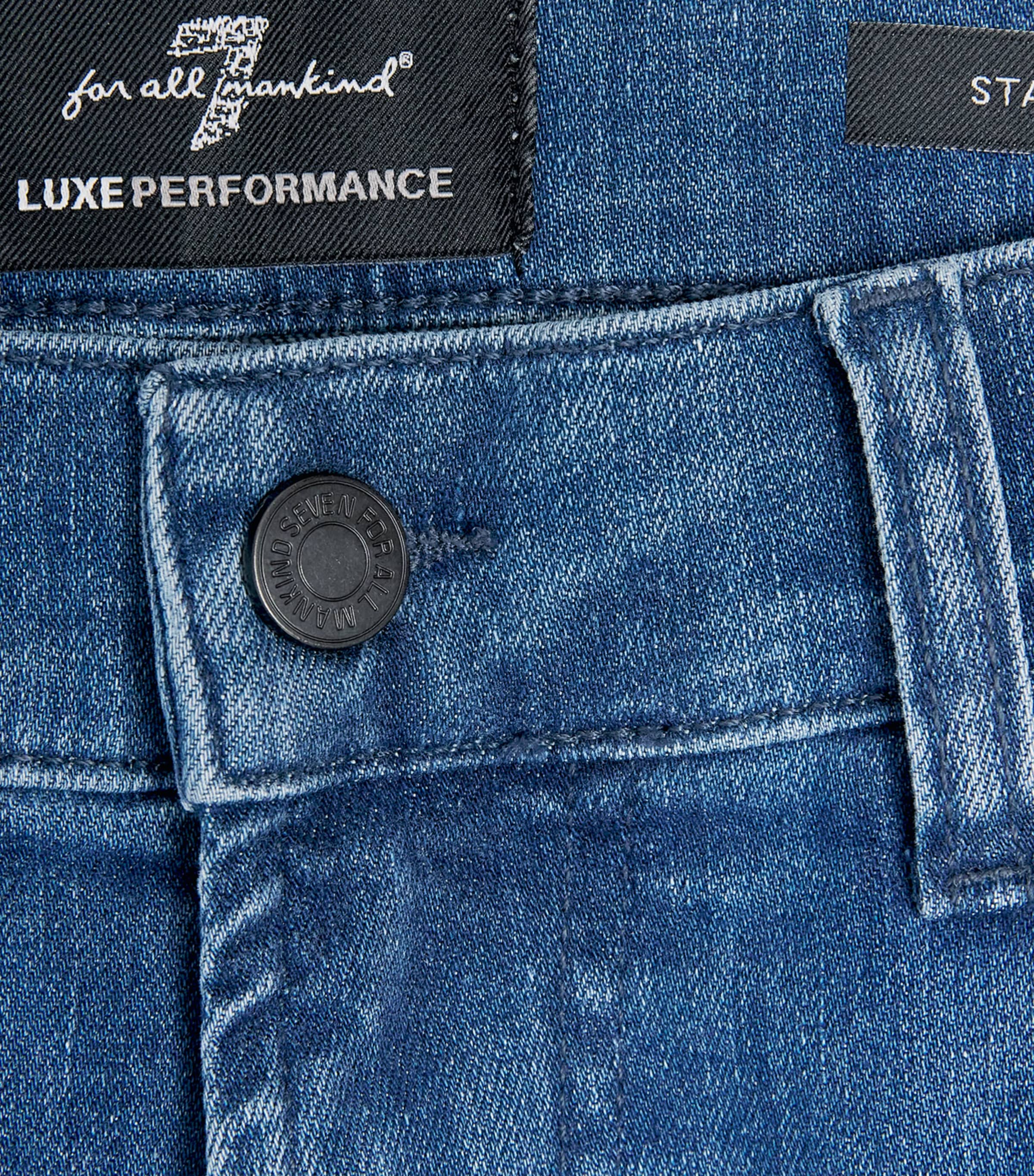 7 For All Mankind Mens Straight Luxe Performance Jeans Mid Blue Image 6
