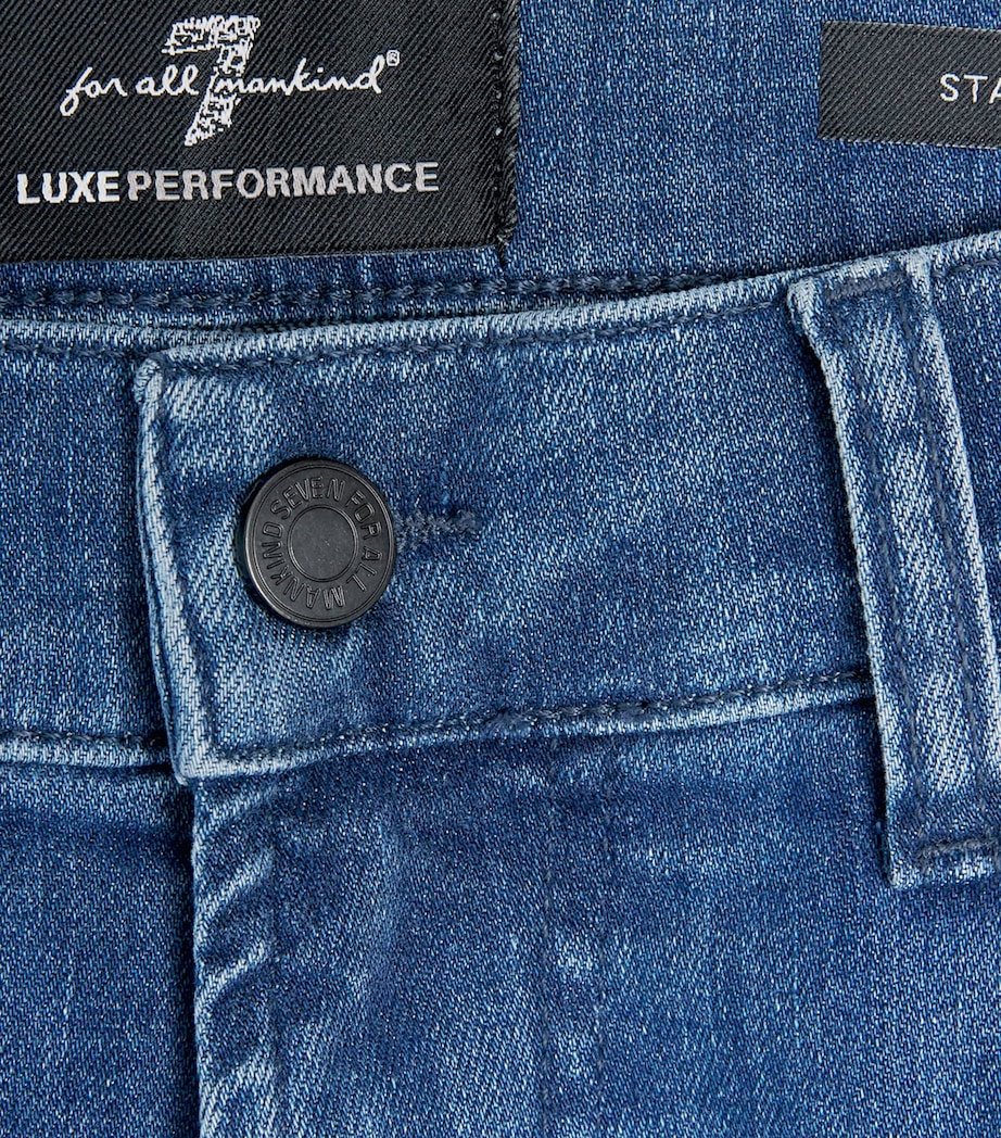 7 For All Mankind Mens Straight Luxe Performance Jeans Mid Blue Image 6