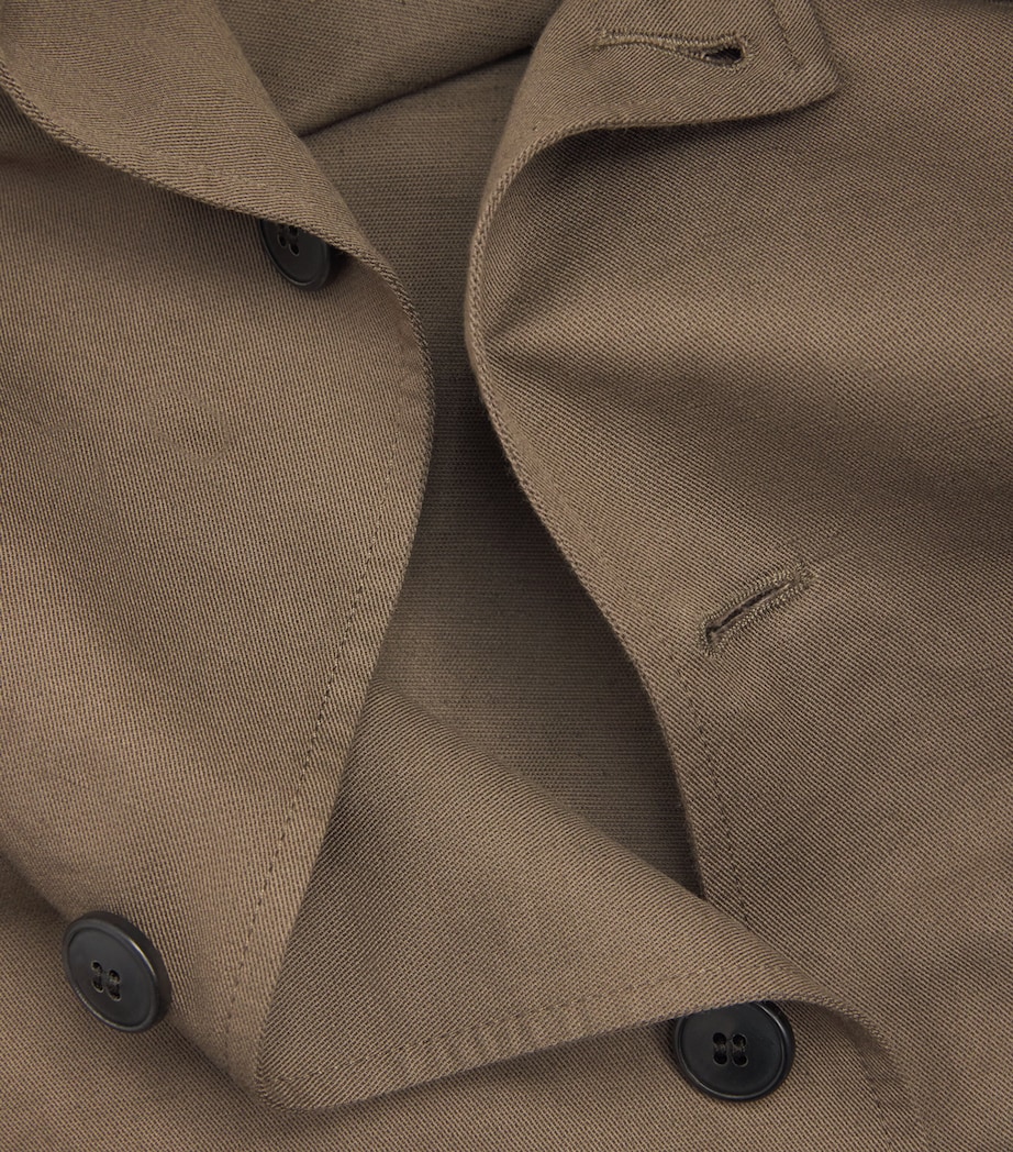 Sunspel Mens Cotton-Linen Field Jacket Brgr Dark Image 6