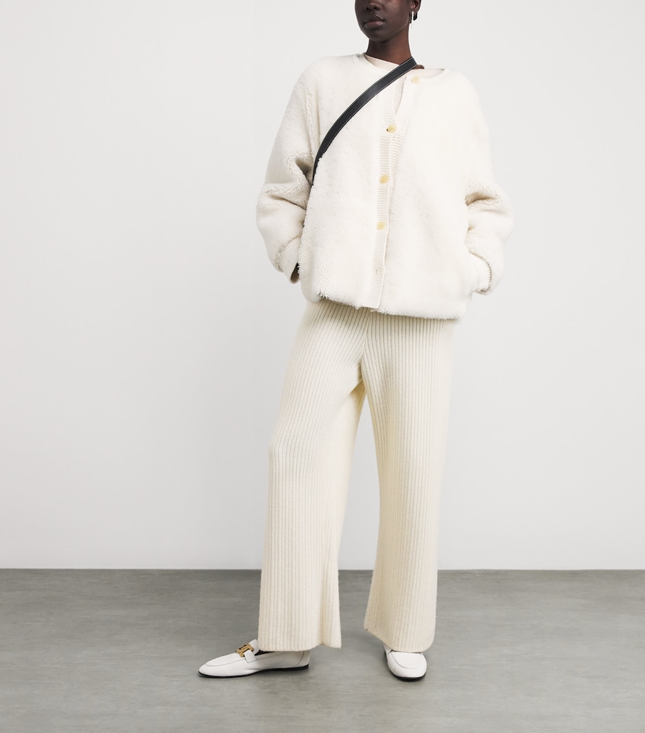 Cashmere Ribbed Trousers CLOUD Image 2