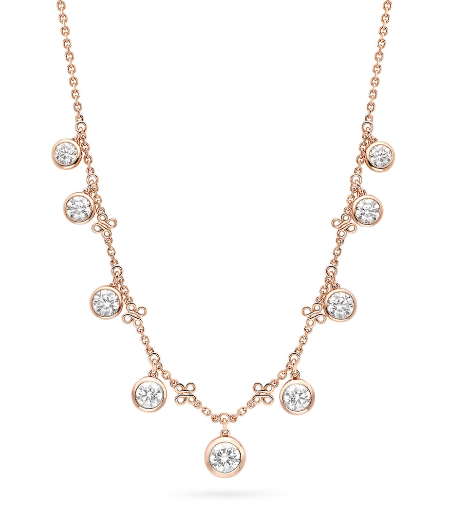 Large Rose Gold and Diamond Beach Necklace 18CT ROSE GOLD Image 1