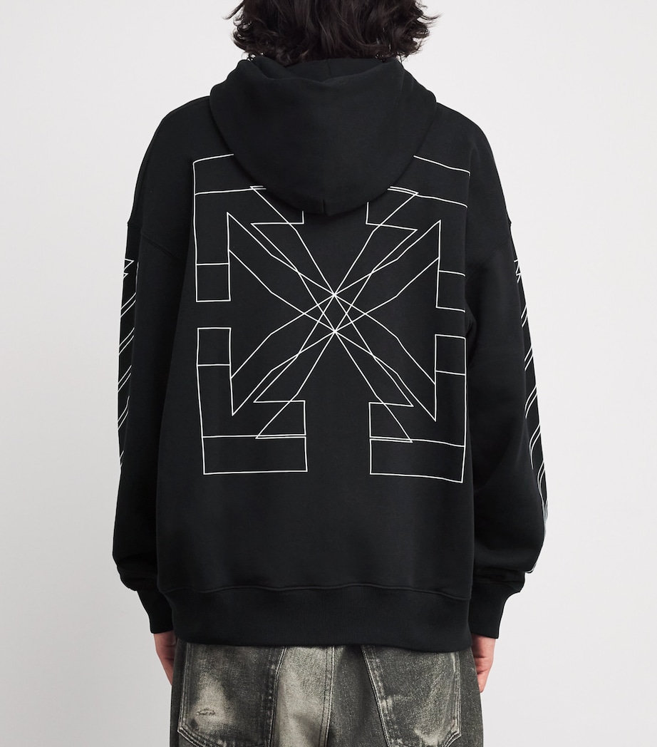 Embroidered Double Arrow Hoodie BLACK Image 4