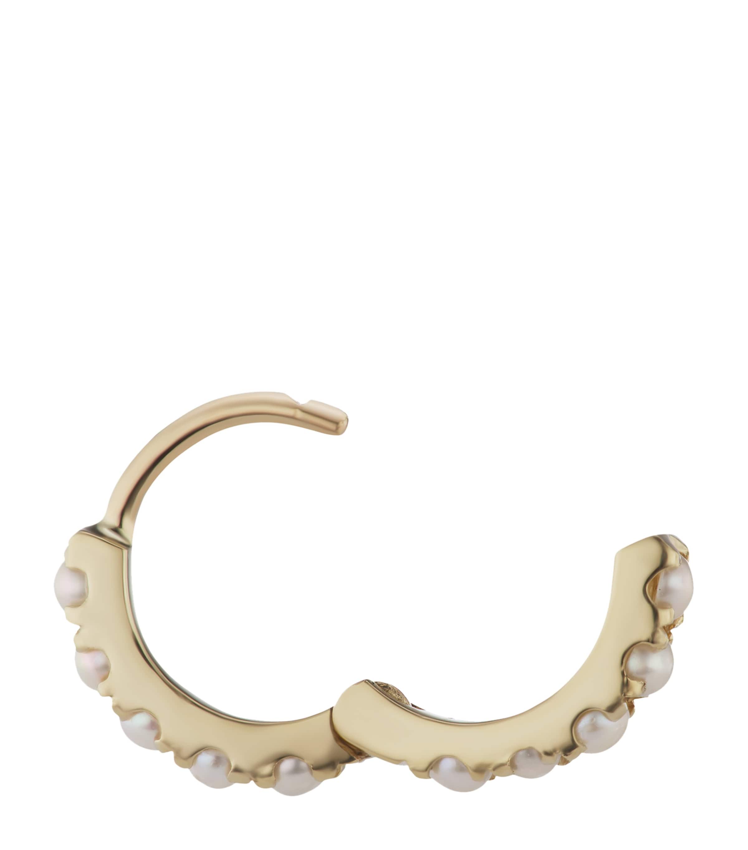Maria Tash Yellow Gold Pearl Eternity Hoop Earring (6.5mm) Yellow Gold Image 2