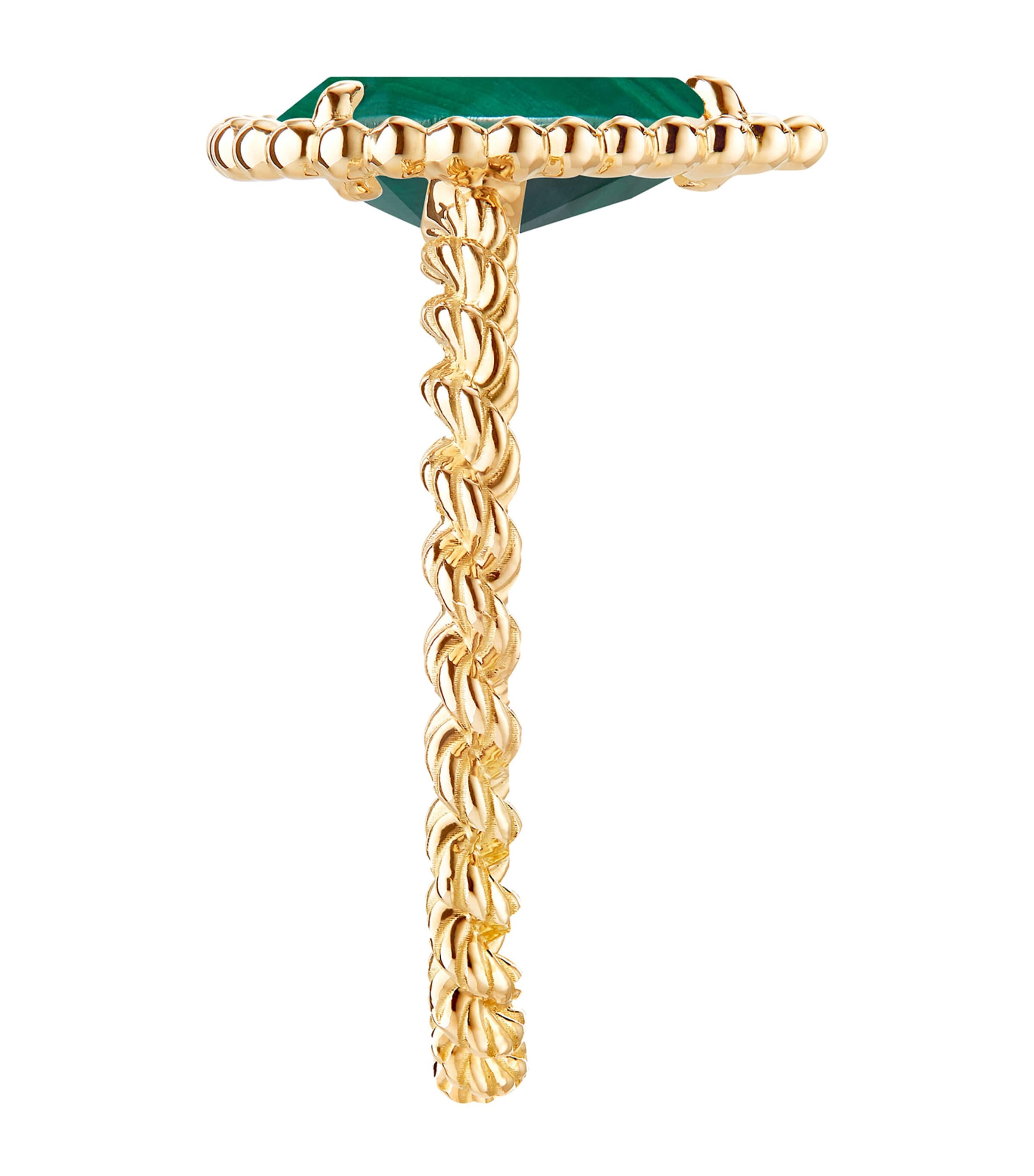 Yellow Gold and Malachite Small Motif Serpent Bohème Ring MULTI Image 2