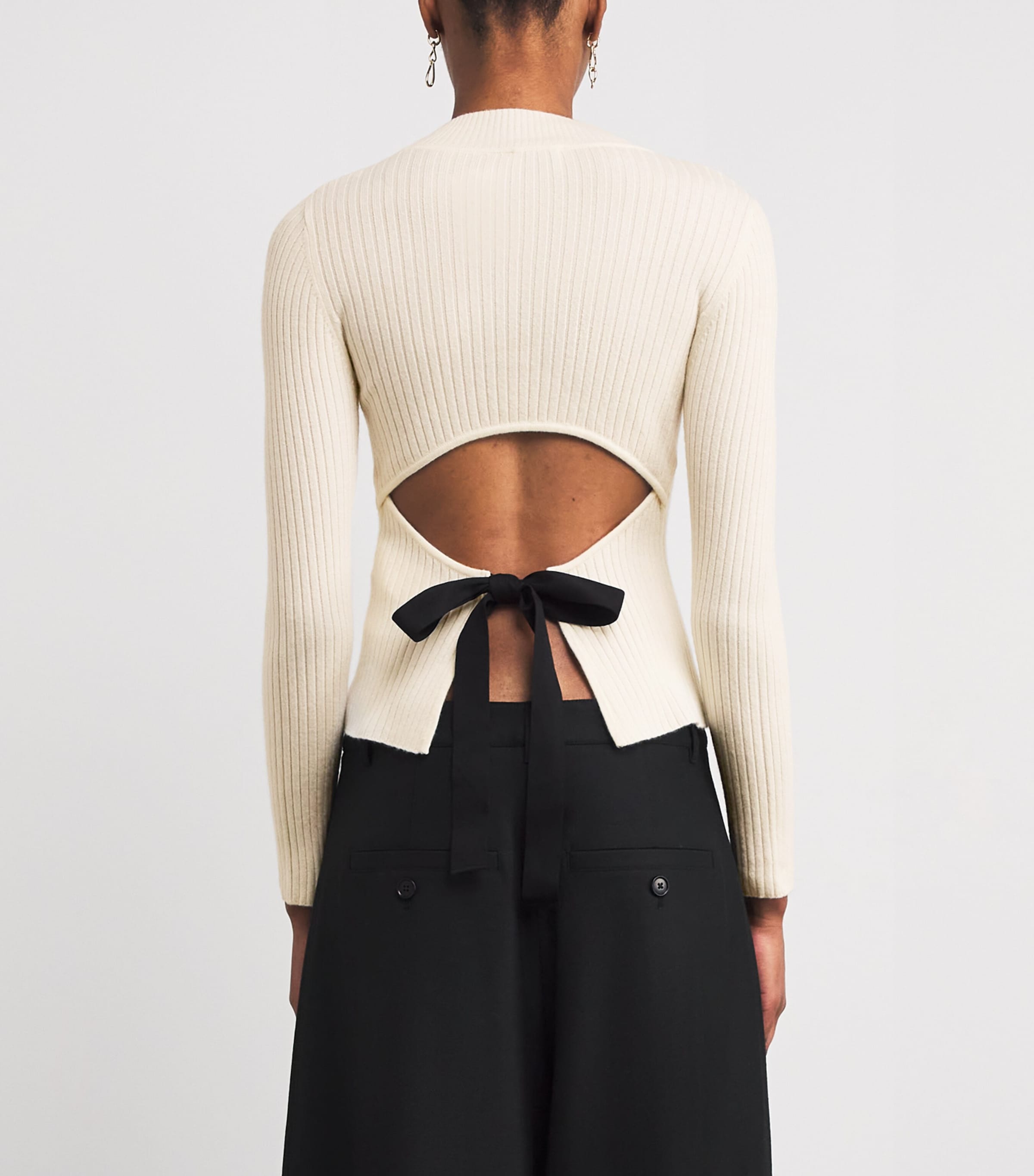 Tie-Back Rollneck Top ECRU Image 4