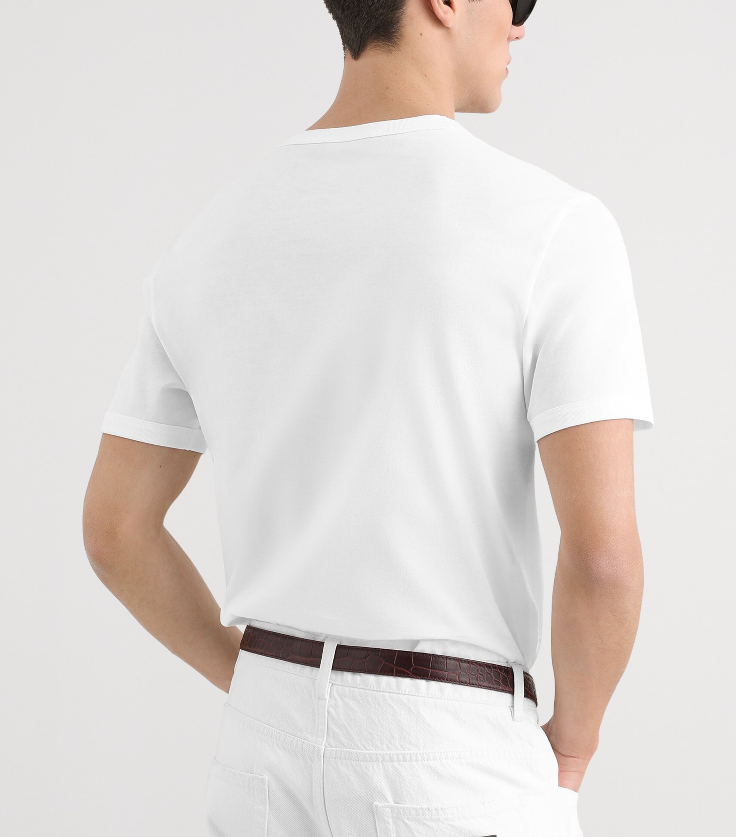 Dolce&Gabbana Mens Cotton Logo Plaque T-Shirt Optical White Image 4
