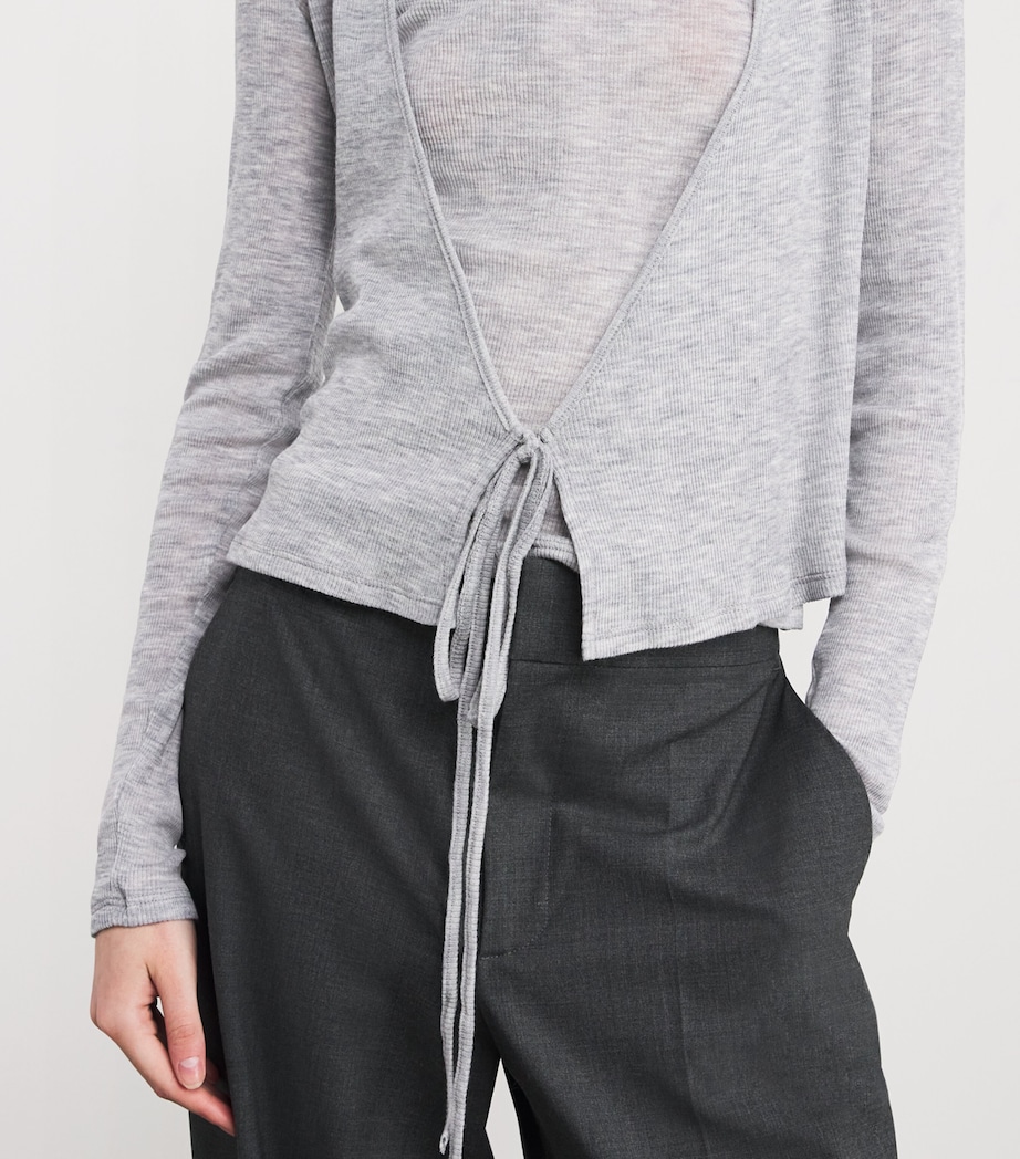 Merino Wool Wrap Top GREY MARLE Image 6