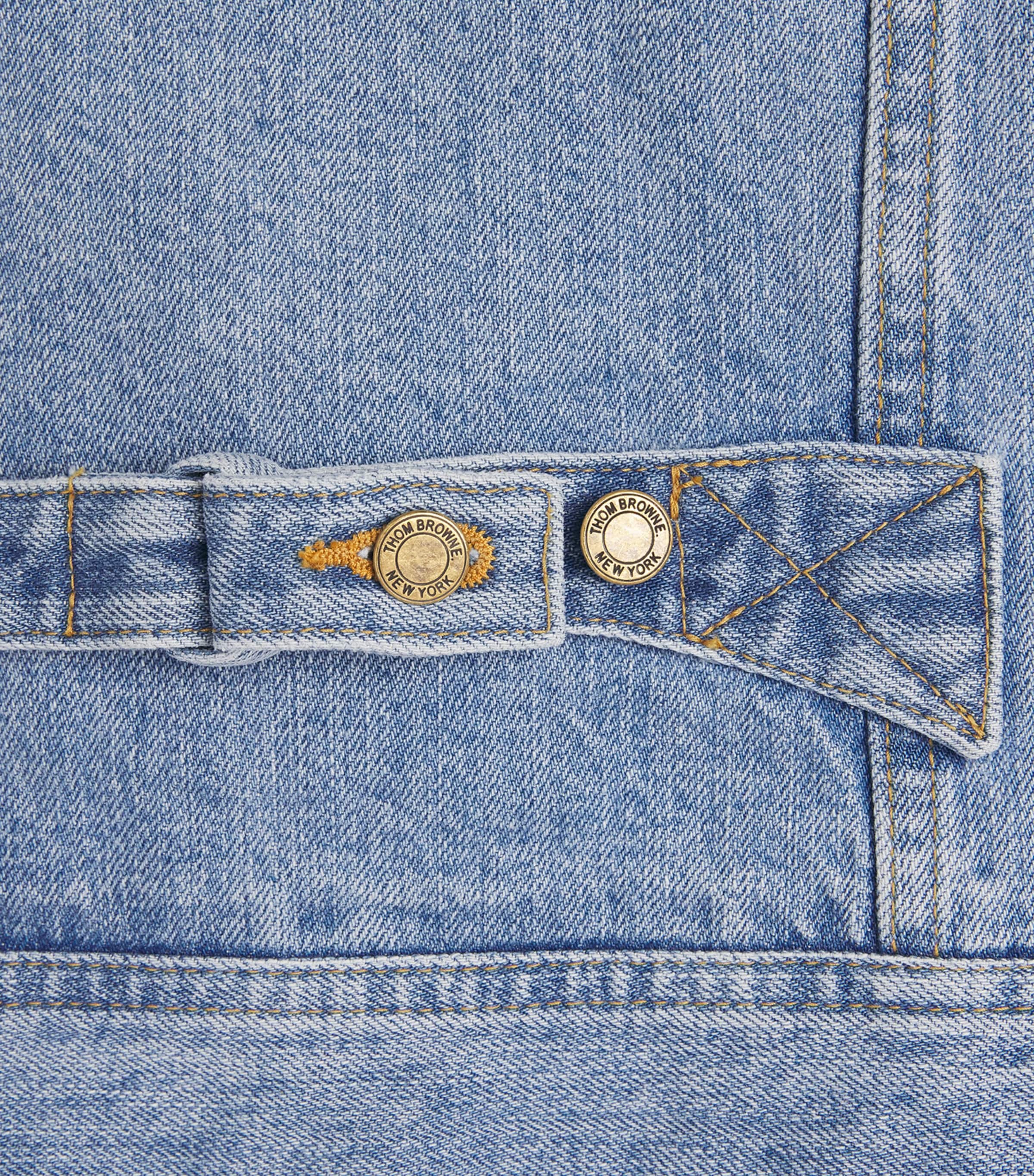 Thom Browne Mens Selvedge Denim Backstrap Utility Jacket Light Blue Image 6