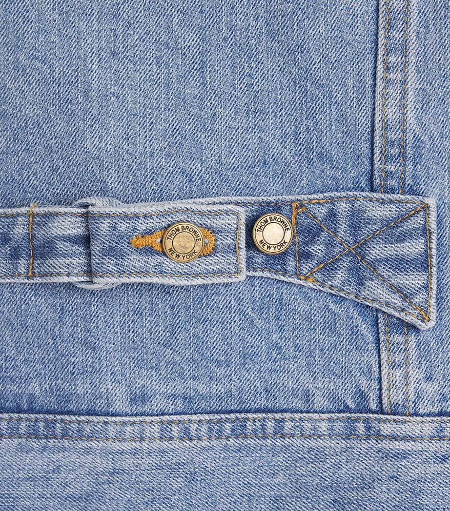 Thom Browne Mens Selvedge Denim Backstrap Utility Jacket Light Blue Image 6