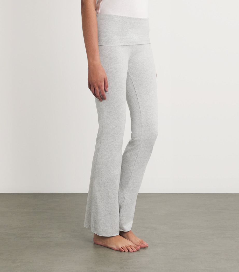 Cotton-Blend Fold-Over Trousers LIGHT HEATHER GREY Image 3