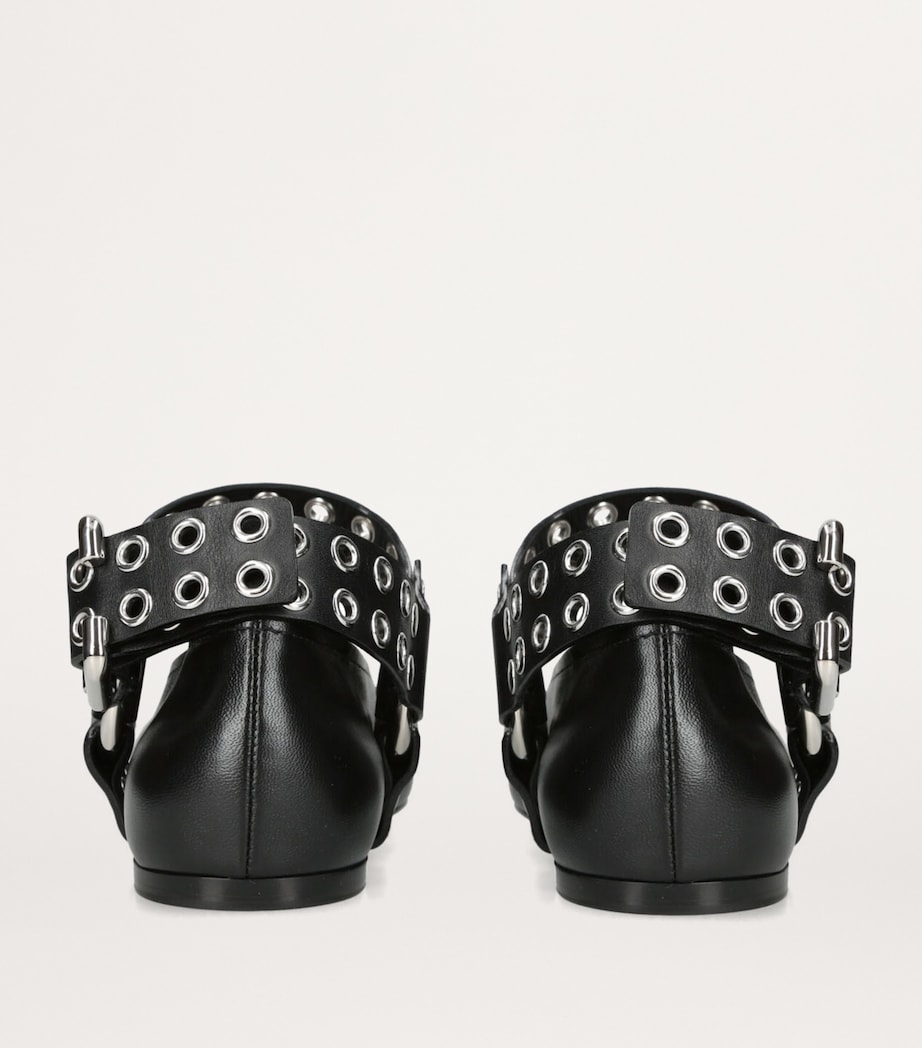 Alaïa Leather Biker Ballet Flats Black Image 2