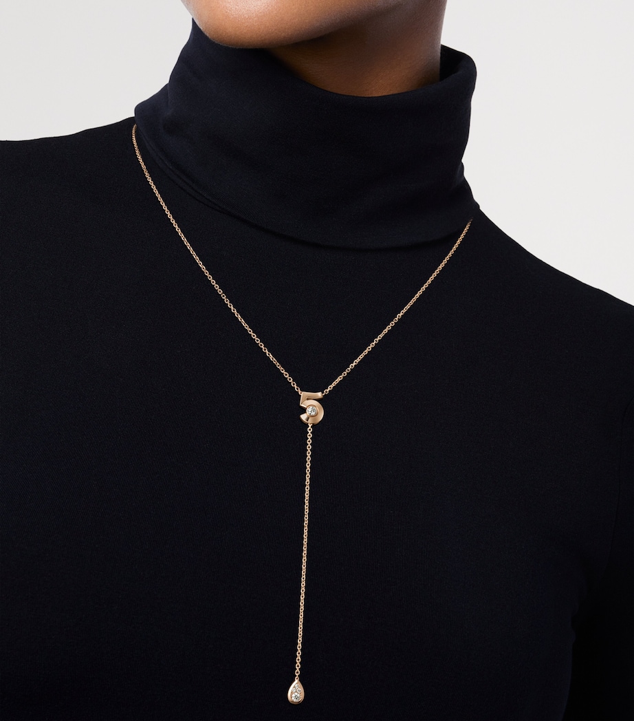 CHANEL Beige Gold and Diamond Extrait de N°5 Necklace Beige Gold Image 2