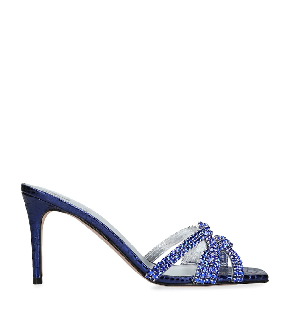 Crystal-Embellished Loie Mules 85 BLUE Image 1