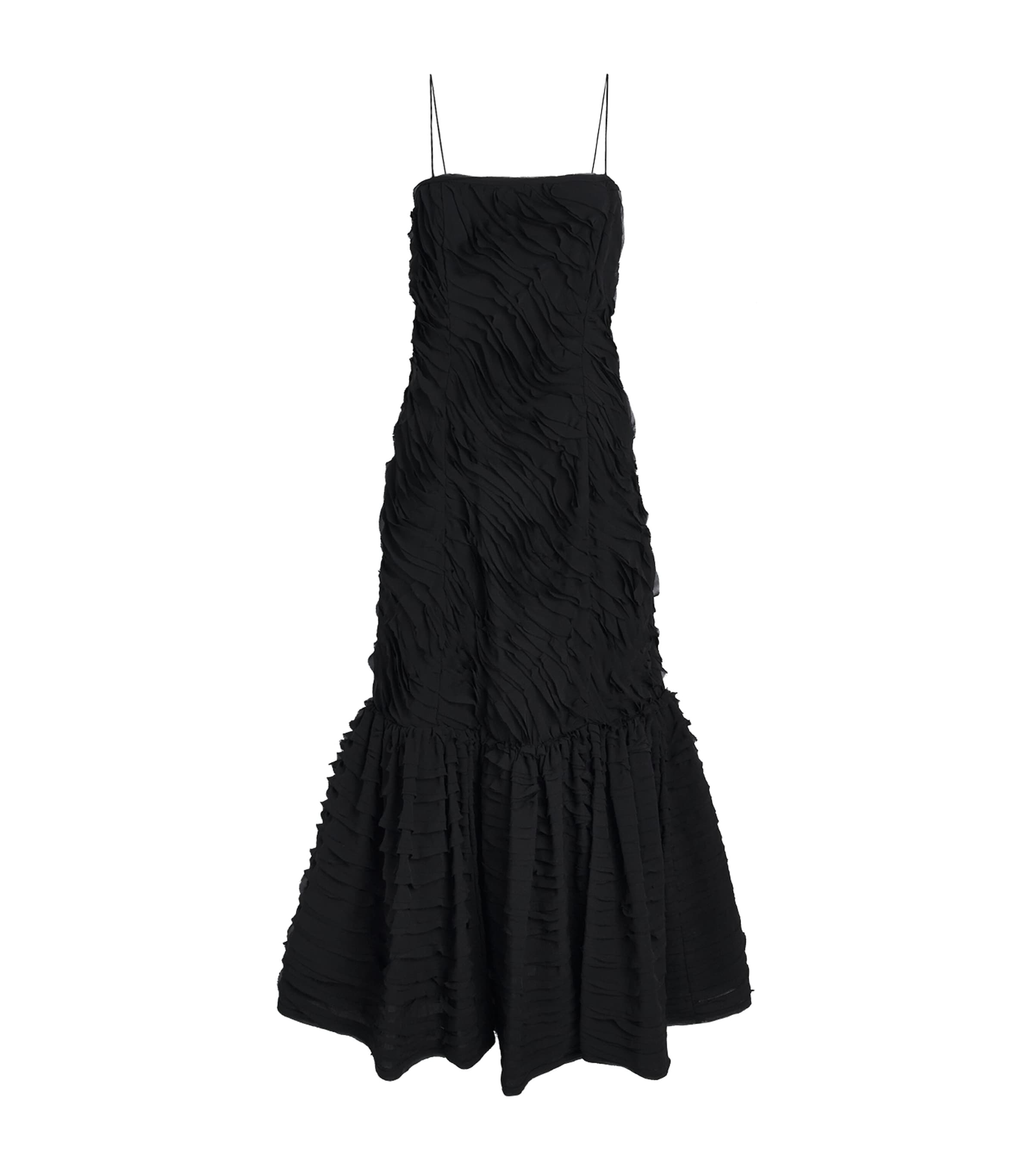 Ulla Johnson Womens Chiffon-Ribbon Augustina Maxi Dress Noir Image 1