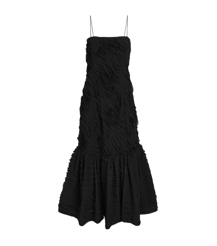 Ulla Johnson Womens Chiffon-Ribbon Augustina Maxi Dress Noir Image 1