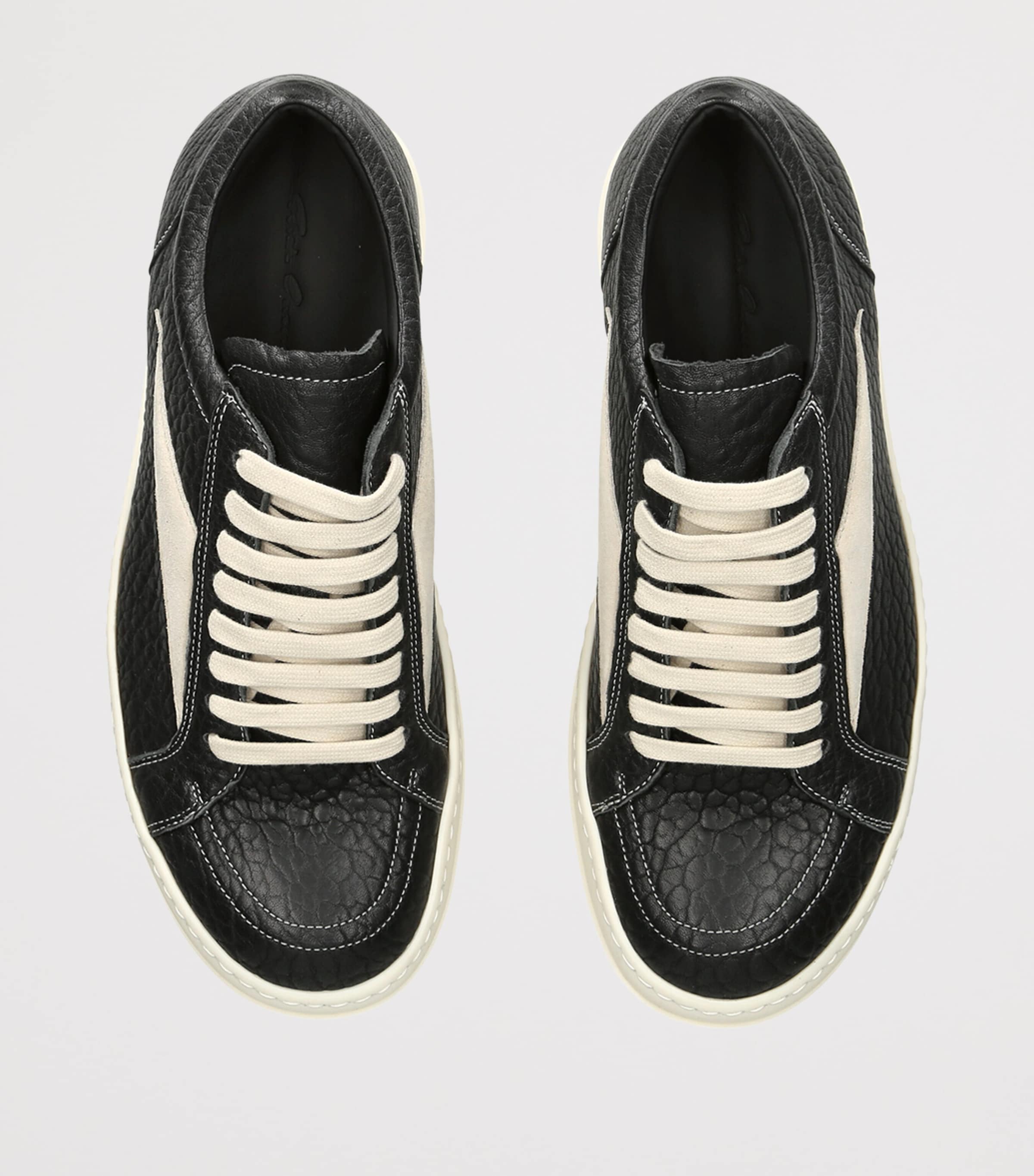 Rick Owens Leather Vintage Sneakers Black Image 3