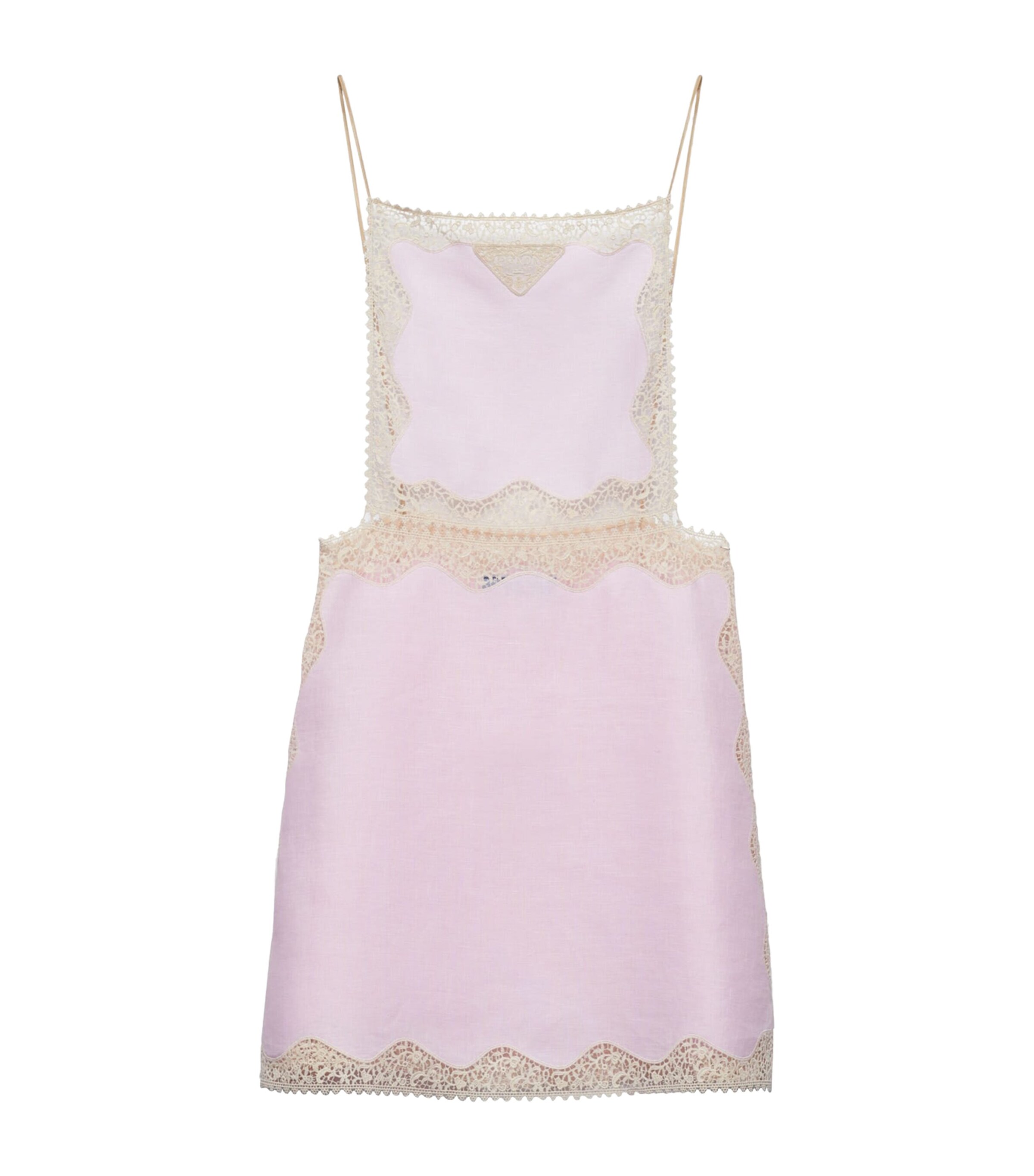 Prada Lace-trim Mini Dress In Rosa