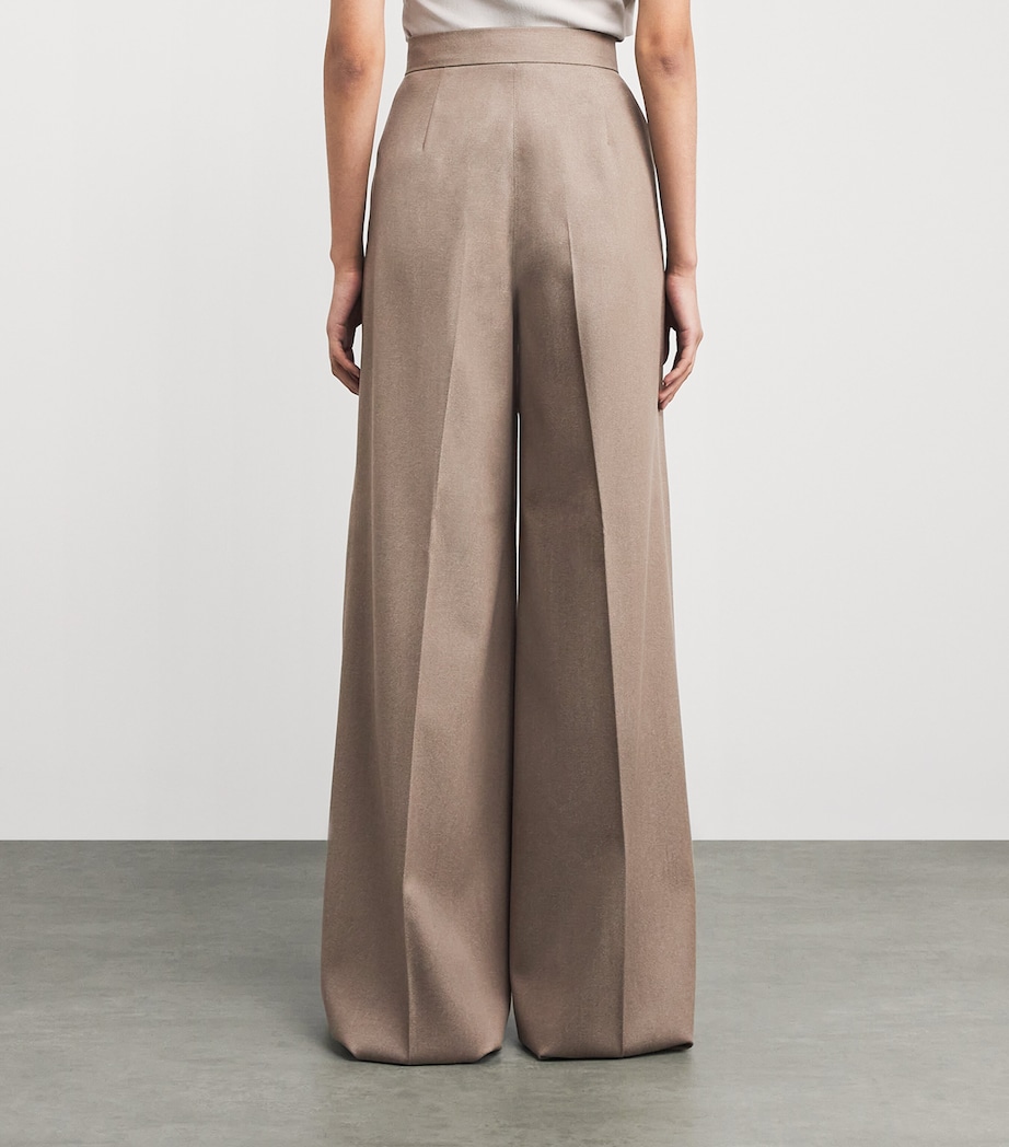 Virgin Wool Wide-Leg Trousers HAZELNUT BROWN Image 4