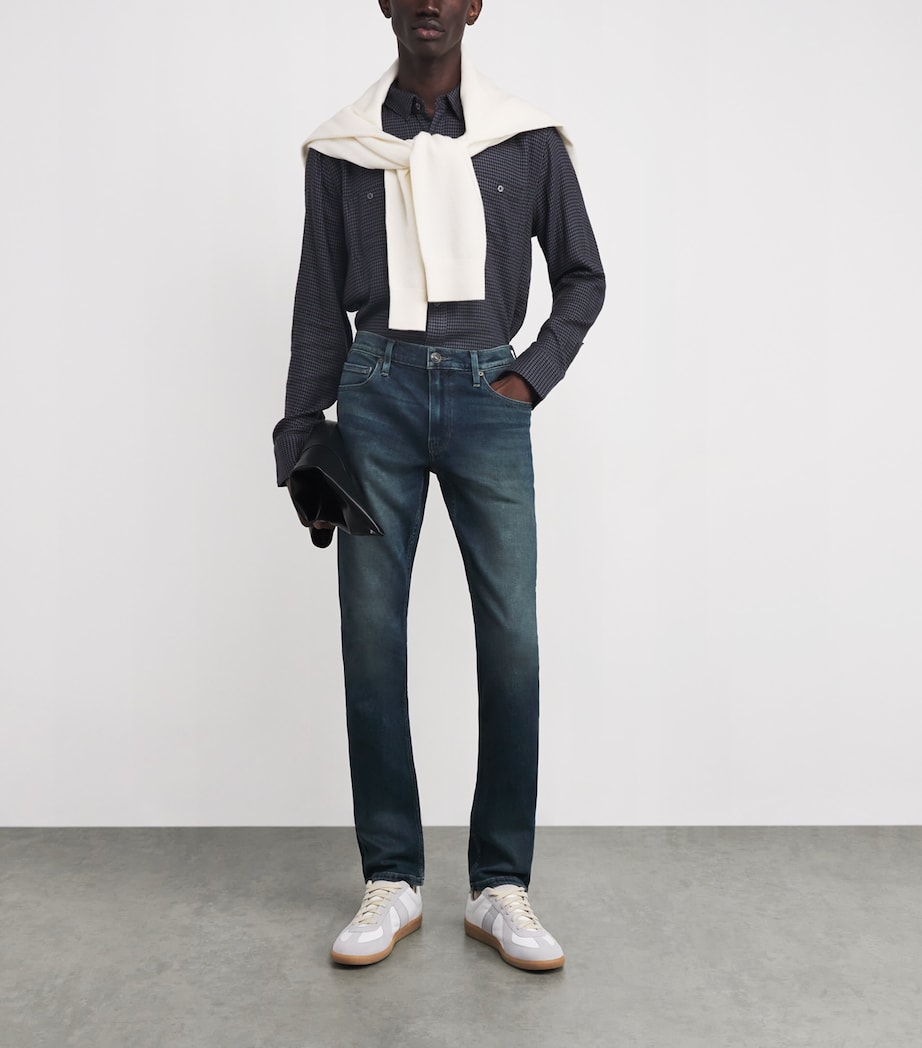 Cotton-Blend Check Everett Shirt DARK NAVY / BLUE ASH Image 2