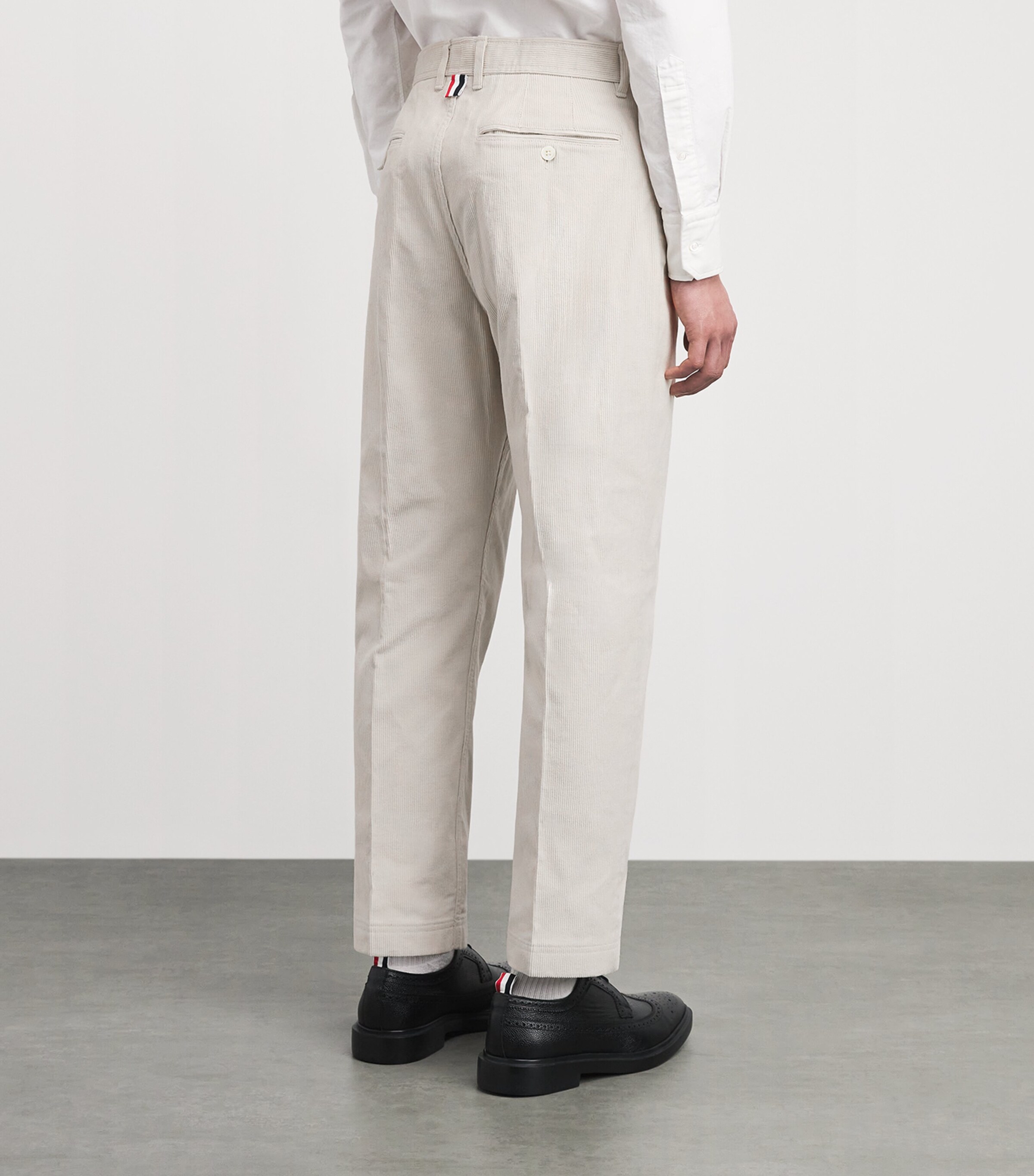 Thom Browne Mens Corduroy Tapered Chinos Natural White Image 5