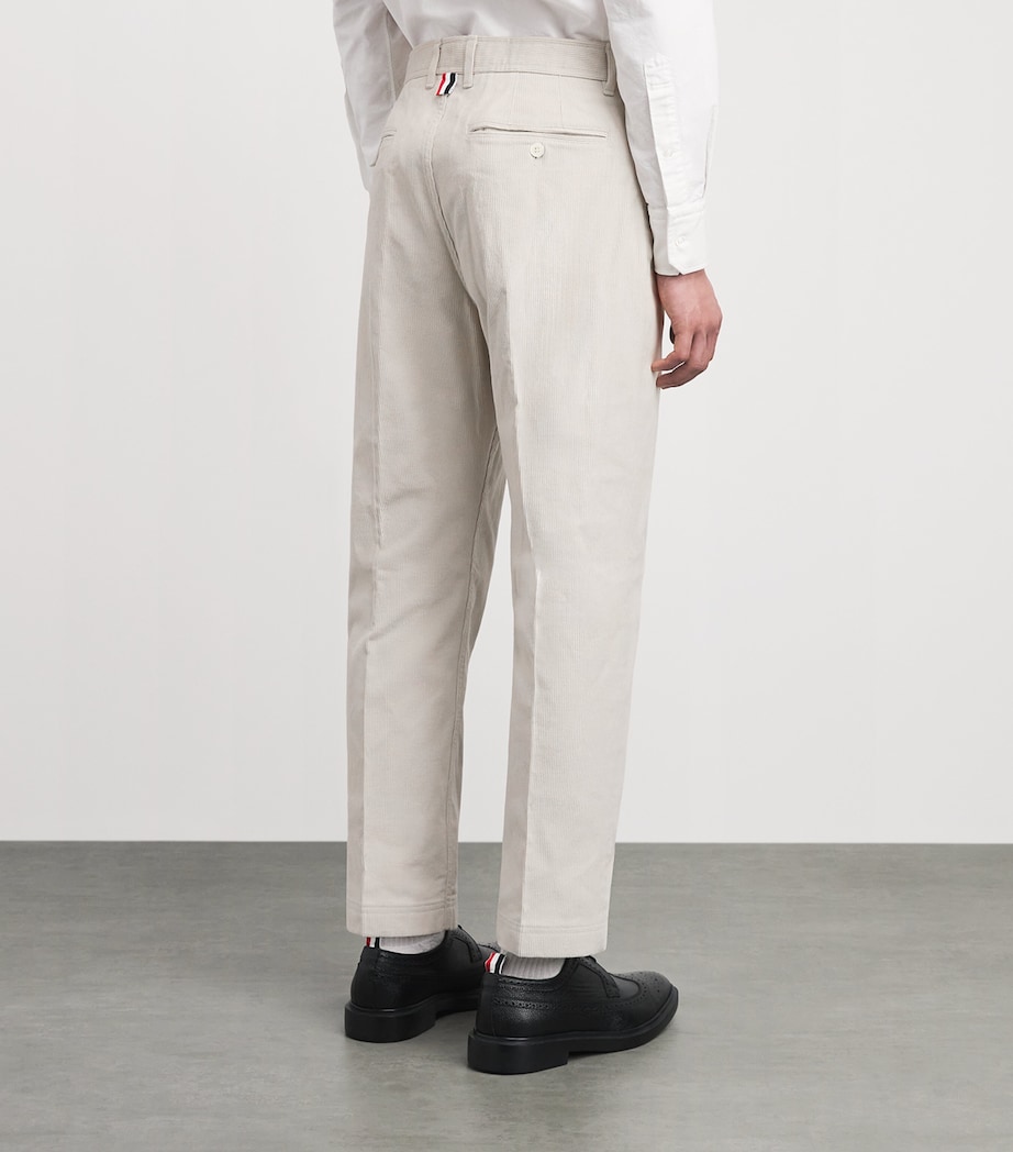 Thom Browne Mens Corduroy Tapered Chinos Natural White Image 5
