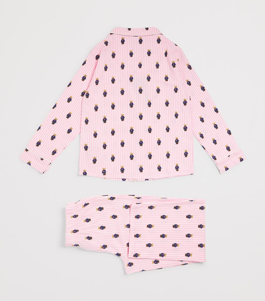 Cotton Polo Bear Pyjama Set (4-7 Years) WHITE/CARMEL PINK Image 2