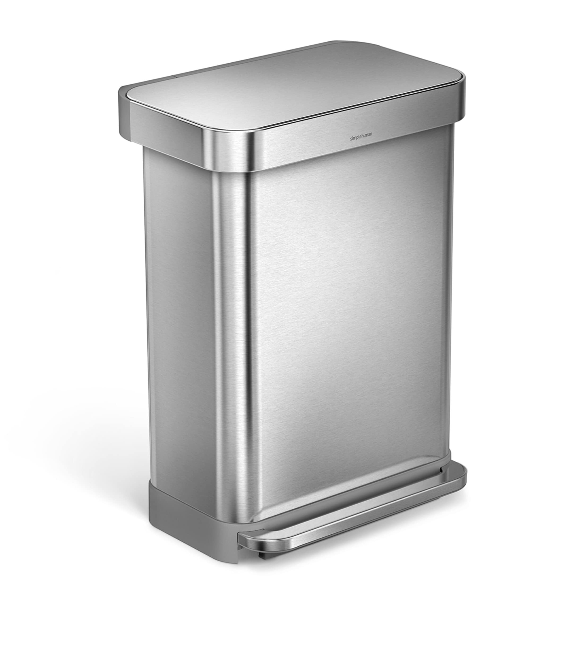 Simplehuman Rectangular Brushed Steel Pedal Bin