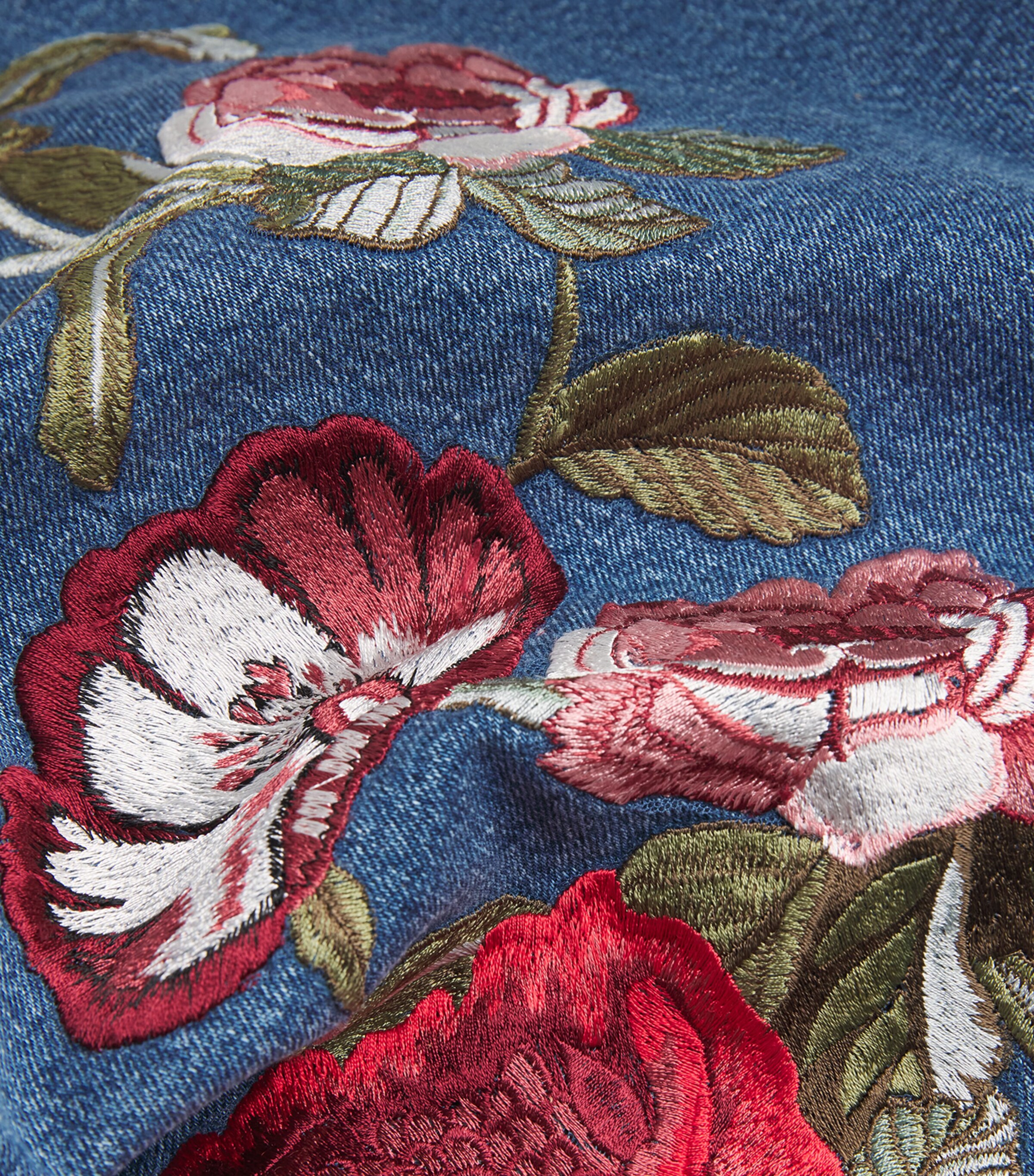 Denim Embroidered Mini Dress BRKLYN BLUE/MLT F437 Image 5