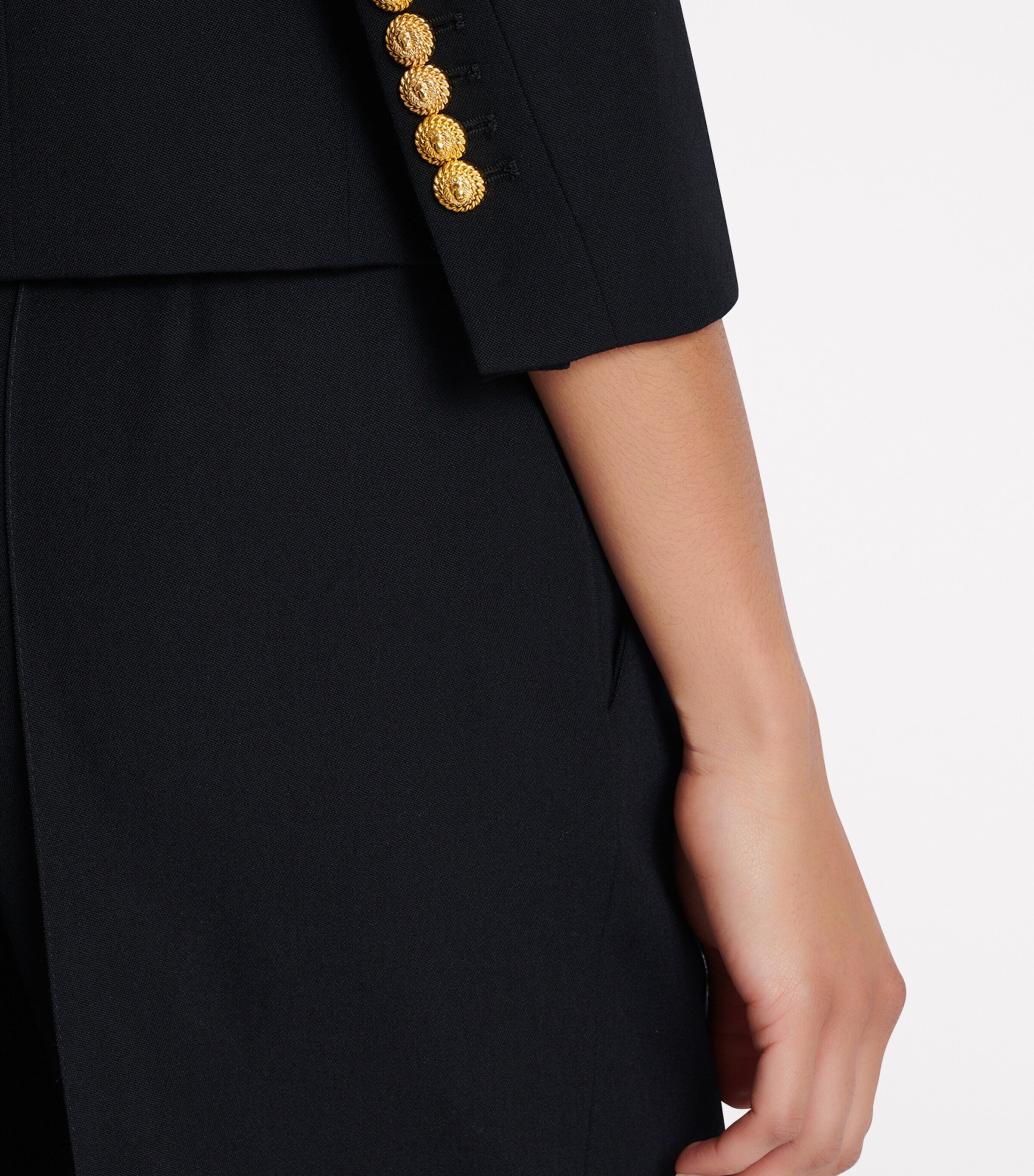 Virgin Wool Cropped Blazer 0PA NOIR Image 5