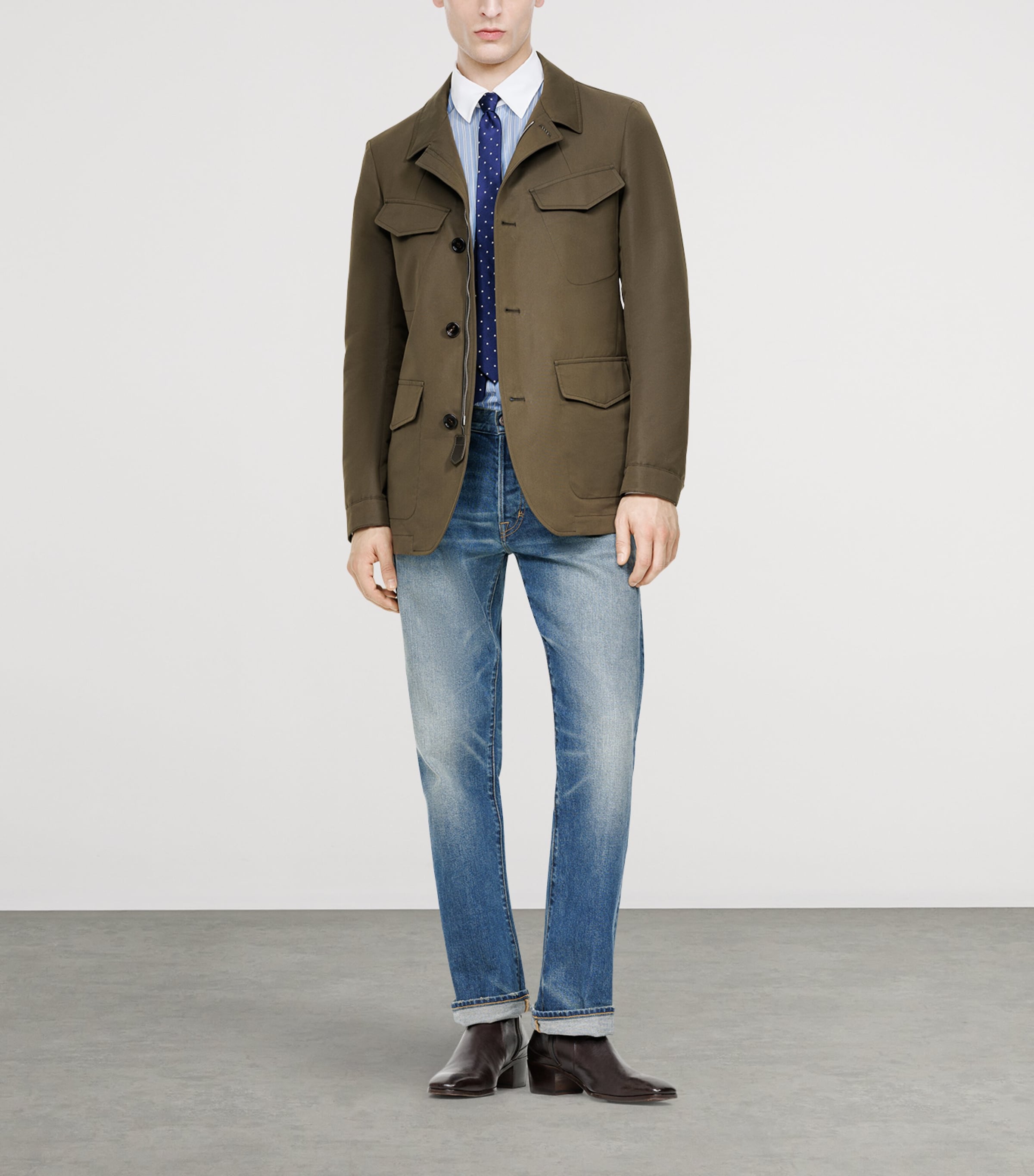 TOM FORD Mens Cotton-Blend Field Jacket Gam Image 2