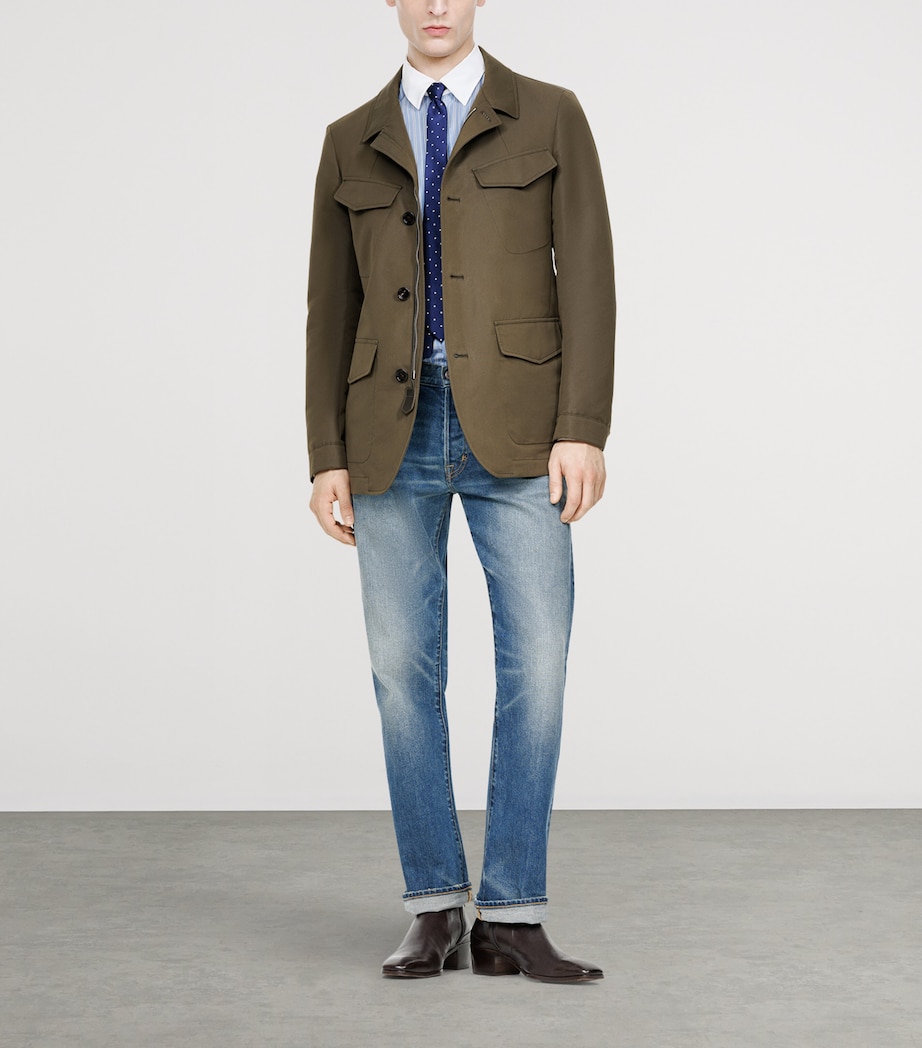 TOM FORD Mens Cotton-Blend Field Jacket Gam Image 2