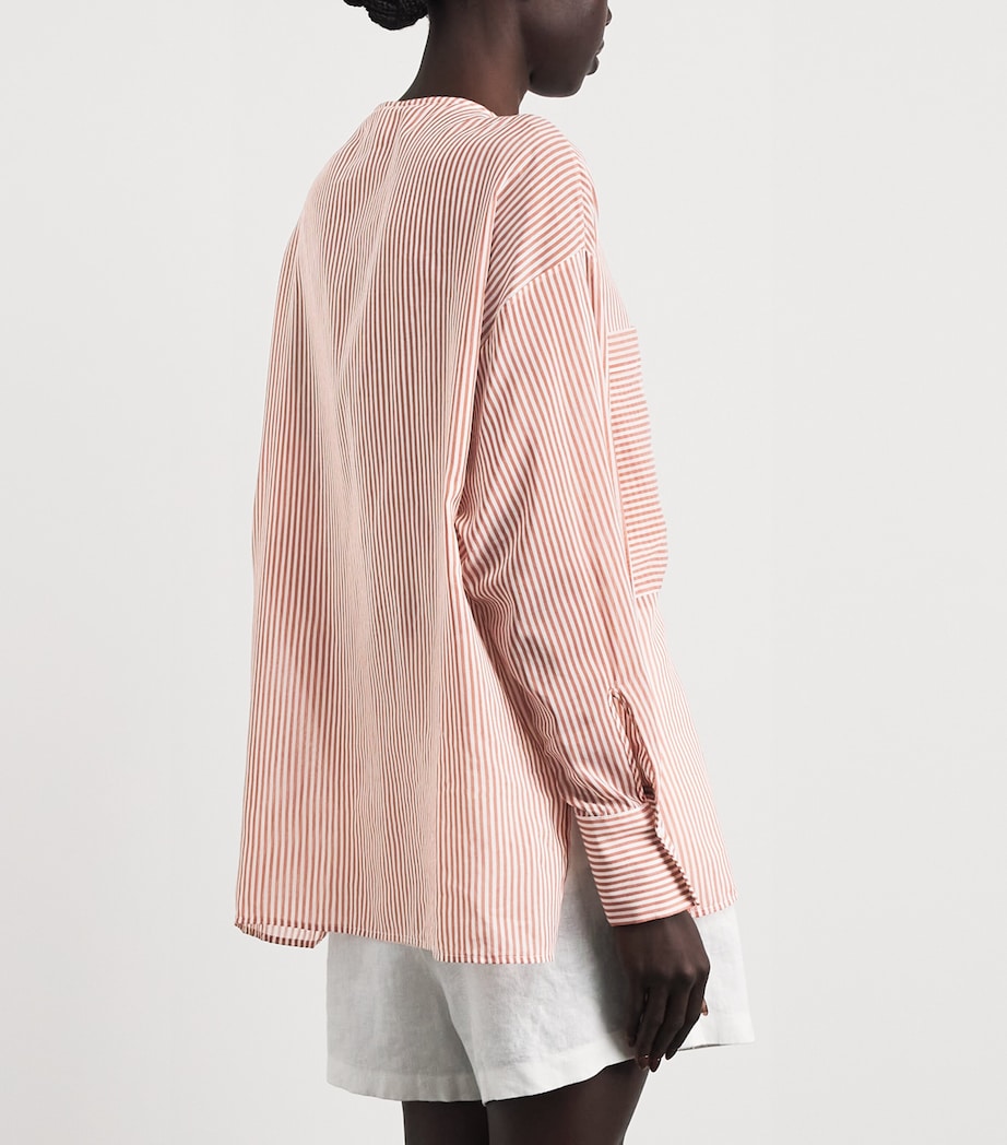 Eleventy Womens Cotton-Silk Oversized Shirt Lampone Image 5