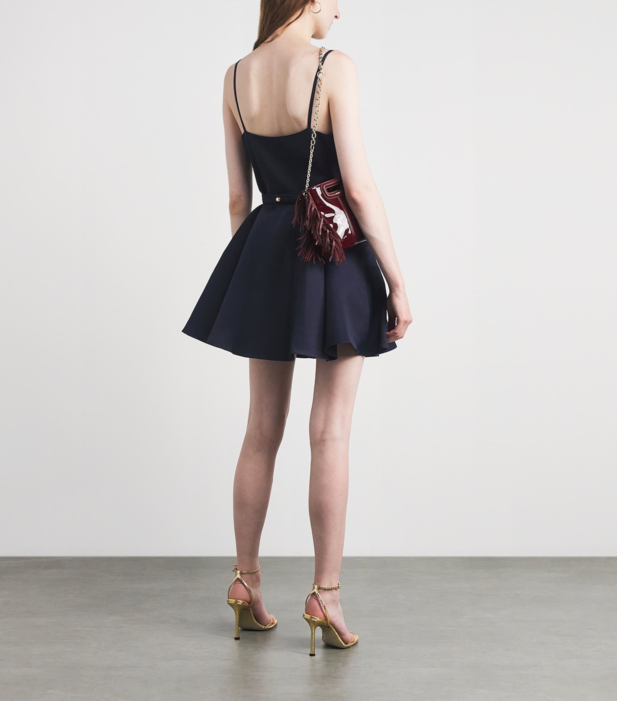 Maje Womens Faille Embellished Mini Dress Navy Image 4