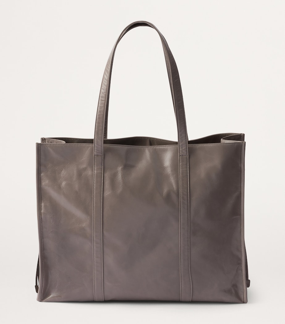 Prada Large Leather Tote Bag Image 3