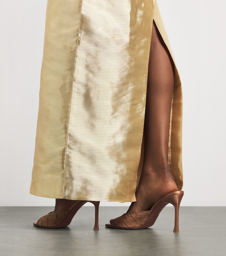 Cult Gaia Womens Satin Strapless Ficklin Gown Gold Image 5